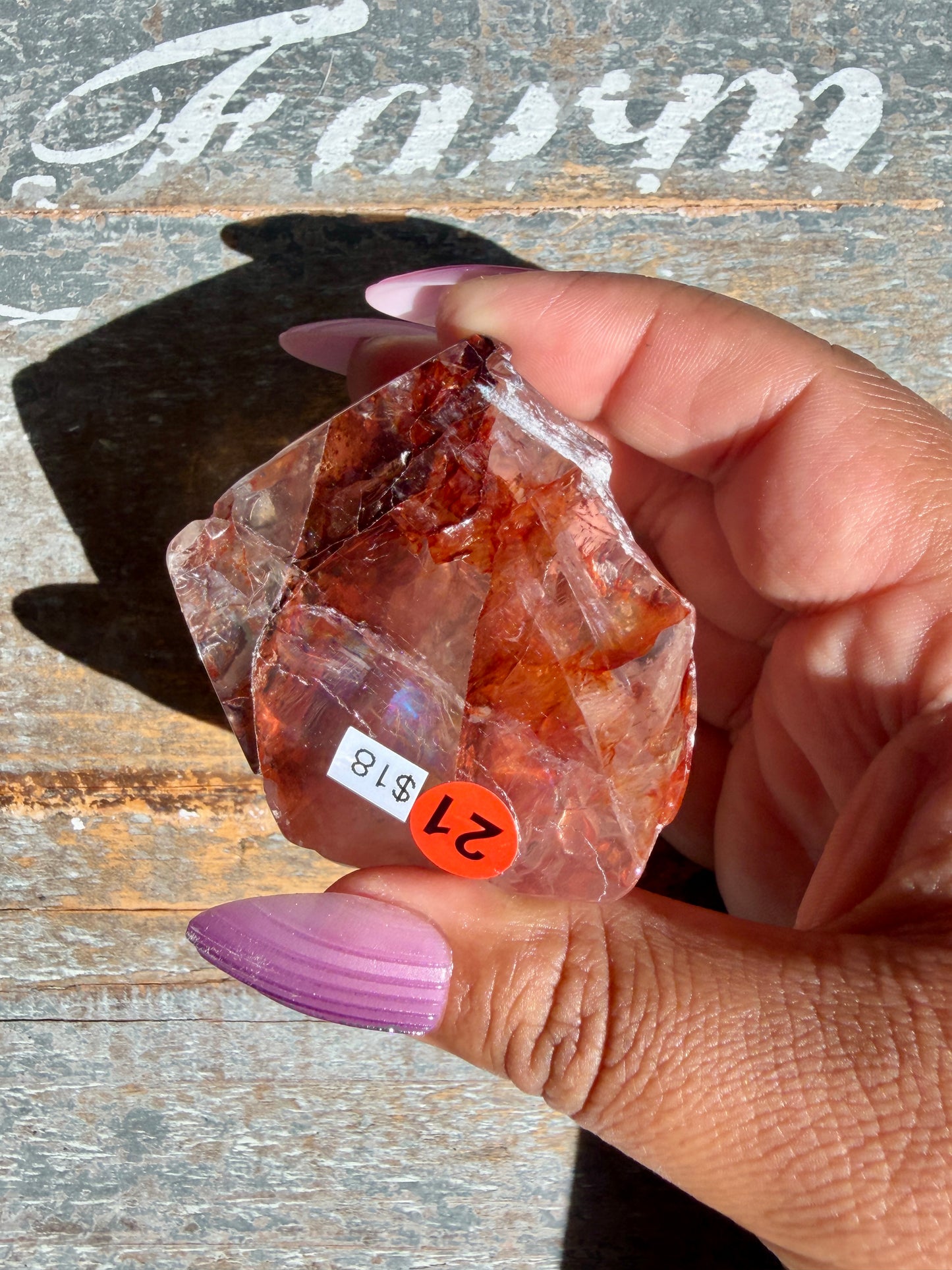 Gorgeous Fire Quartz Freeform Half Polish | Opt 21