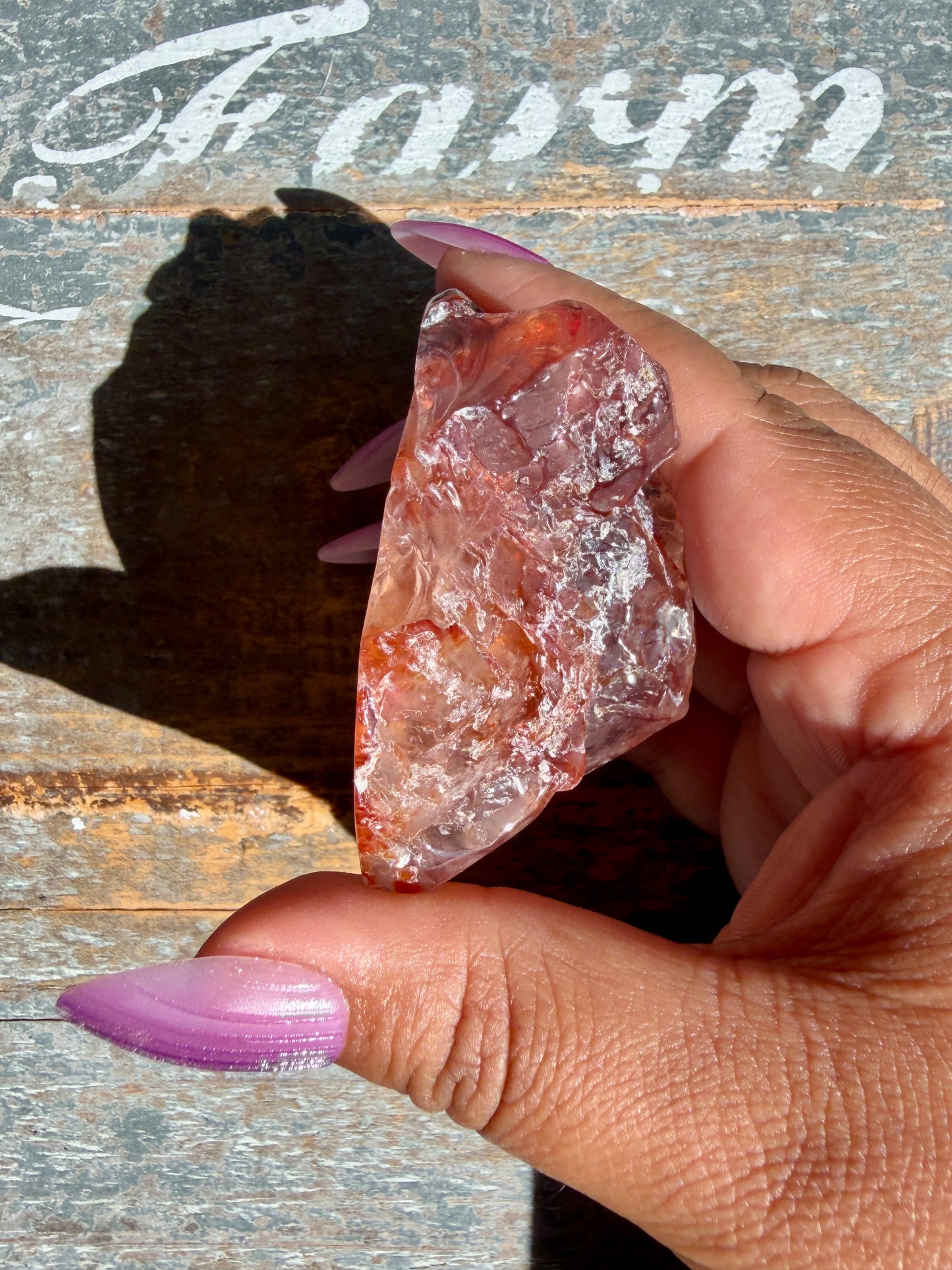 Gorgeous Fire Quartz Freeform Half Polish | Opt 21