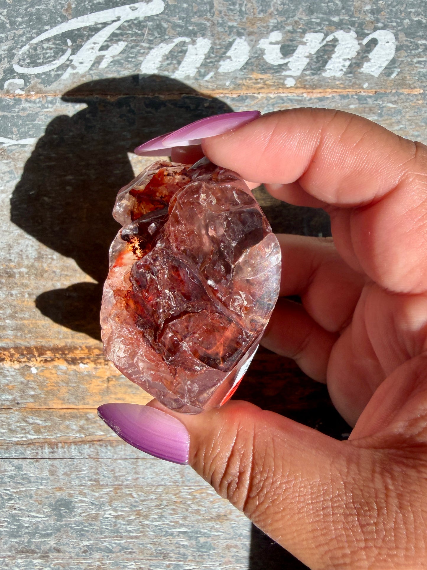 Gorgeous Fire Quartz Freeform Half Polish | Opt 21