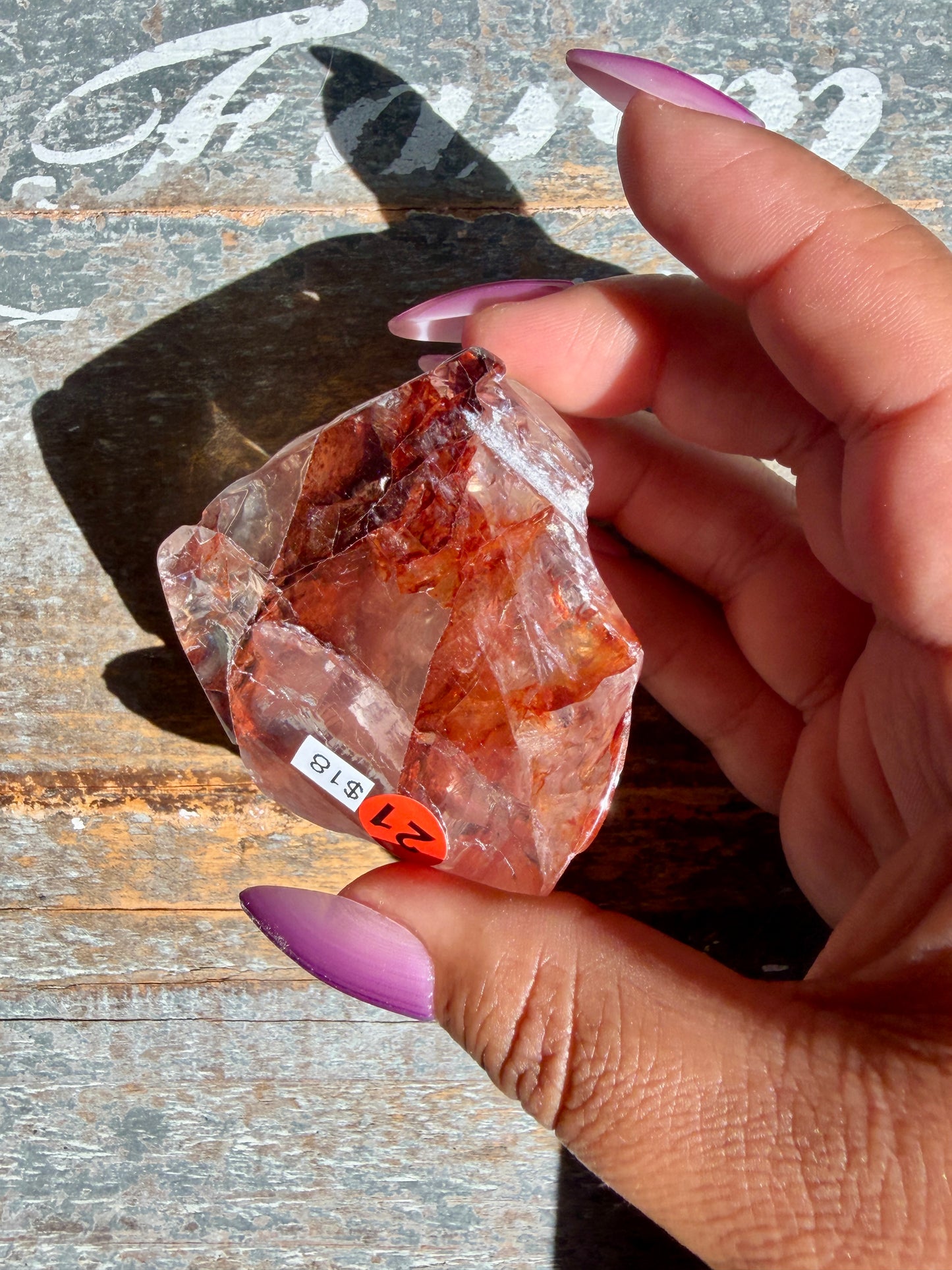 Gorgeous Fire Quartz Freeform Half Polish | Opt 21