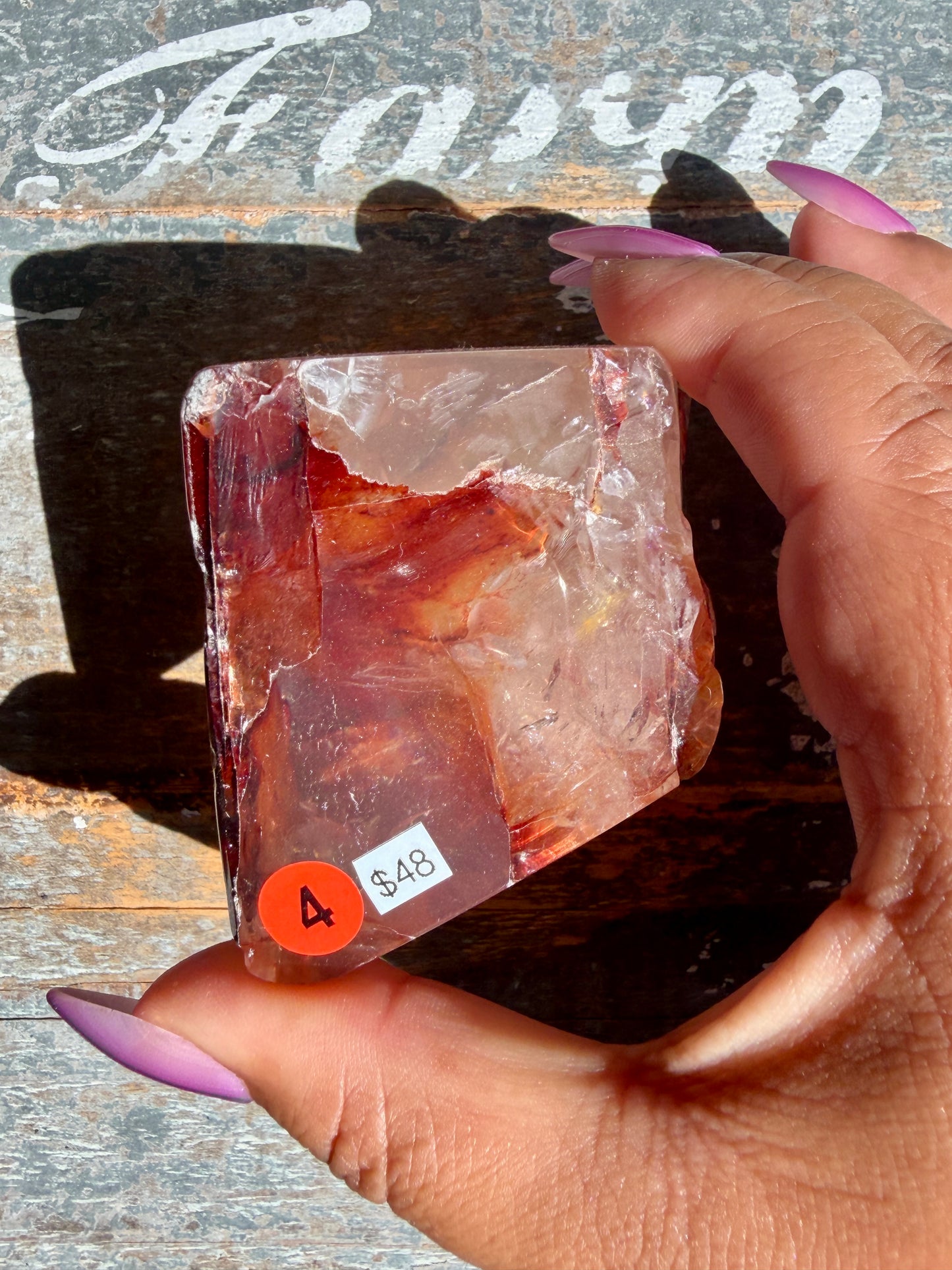 Gorgeous Fire Quartz Freeform Half Polish | Opt 4