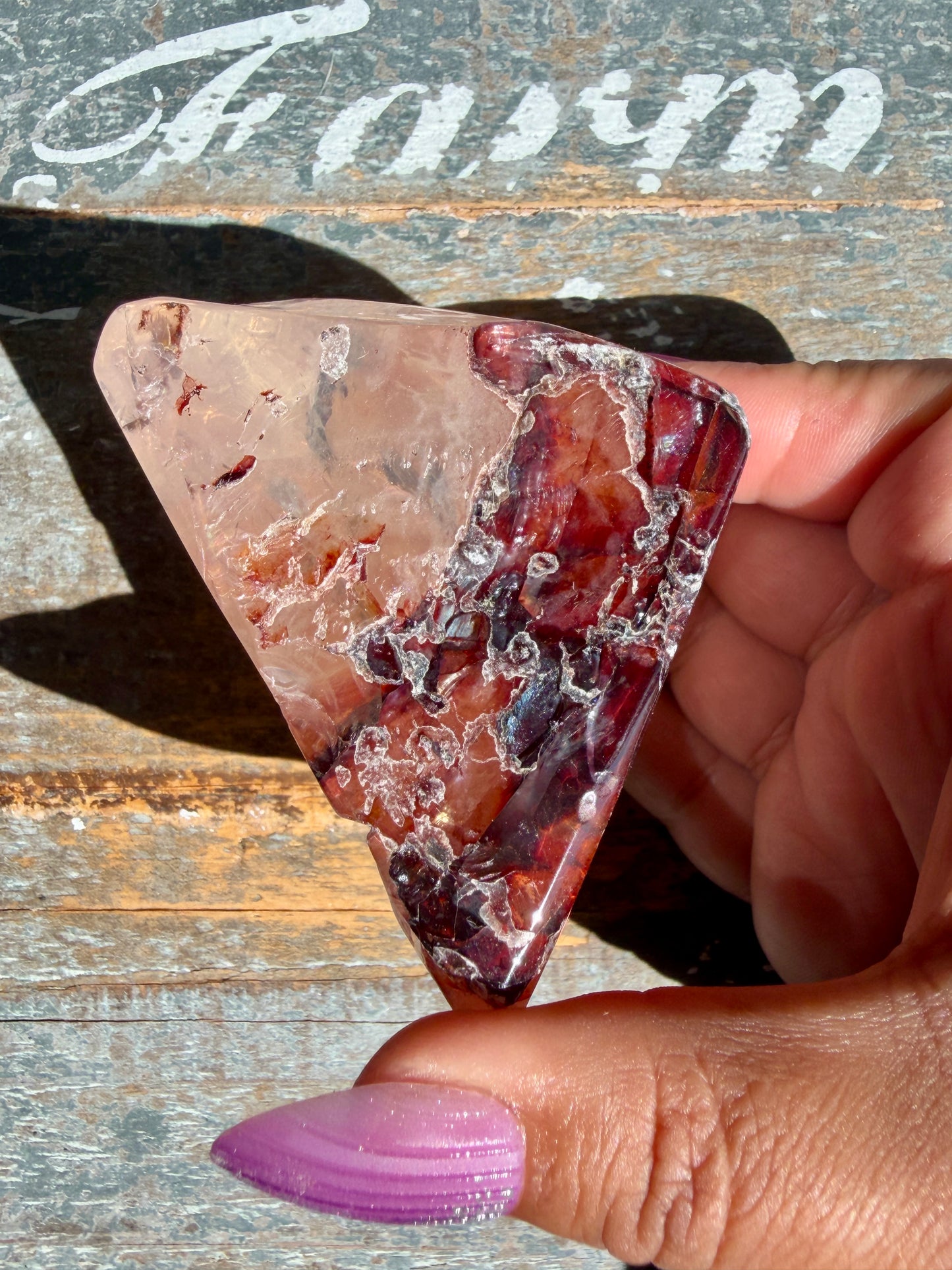 Gorgeous Fire Quartz Freeform Half Polish | Opt 4