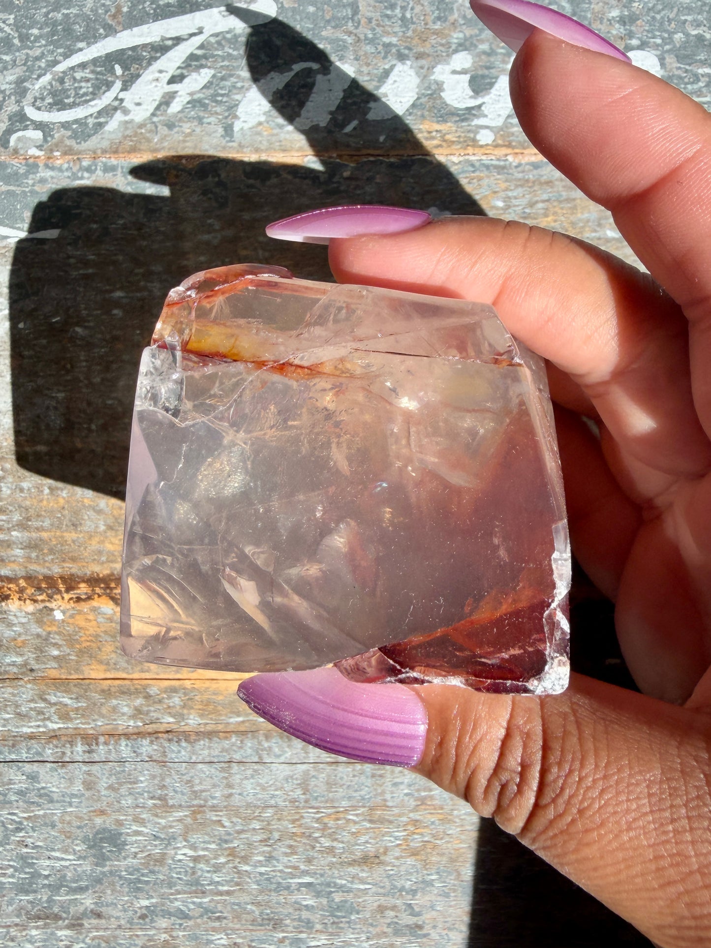 Gorgeous Fire Quartz Freeform Half Polish | Opt 4