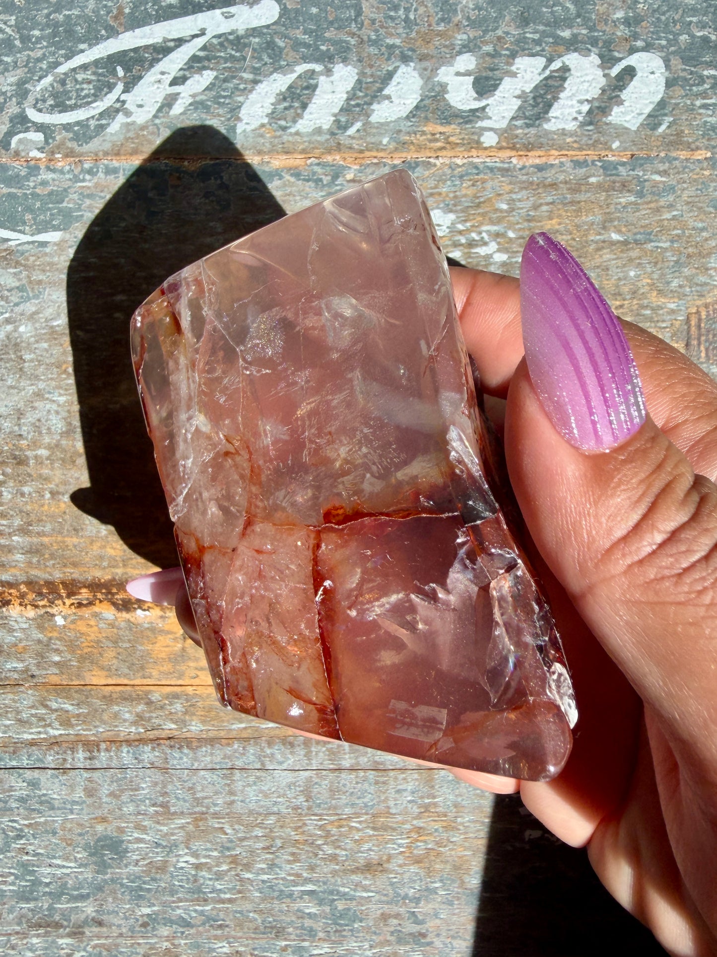 Gorgeous Fire Quartz Freeform Half Polish | Opt 4