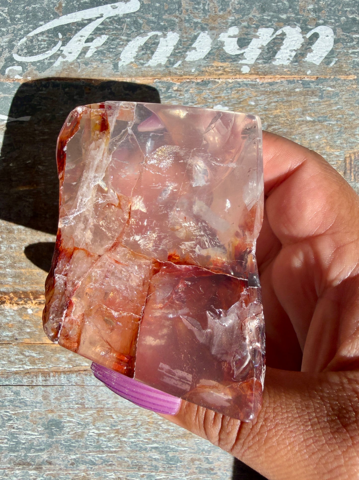 Gorgeous Fire Quartz Freeform Half Polish | Opt 4