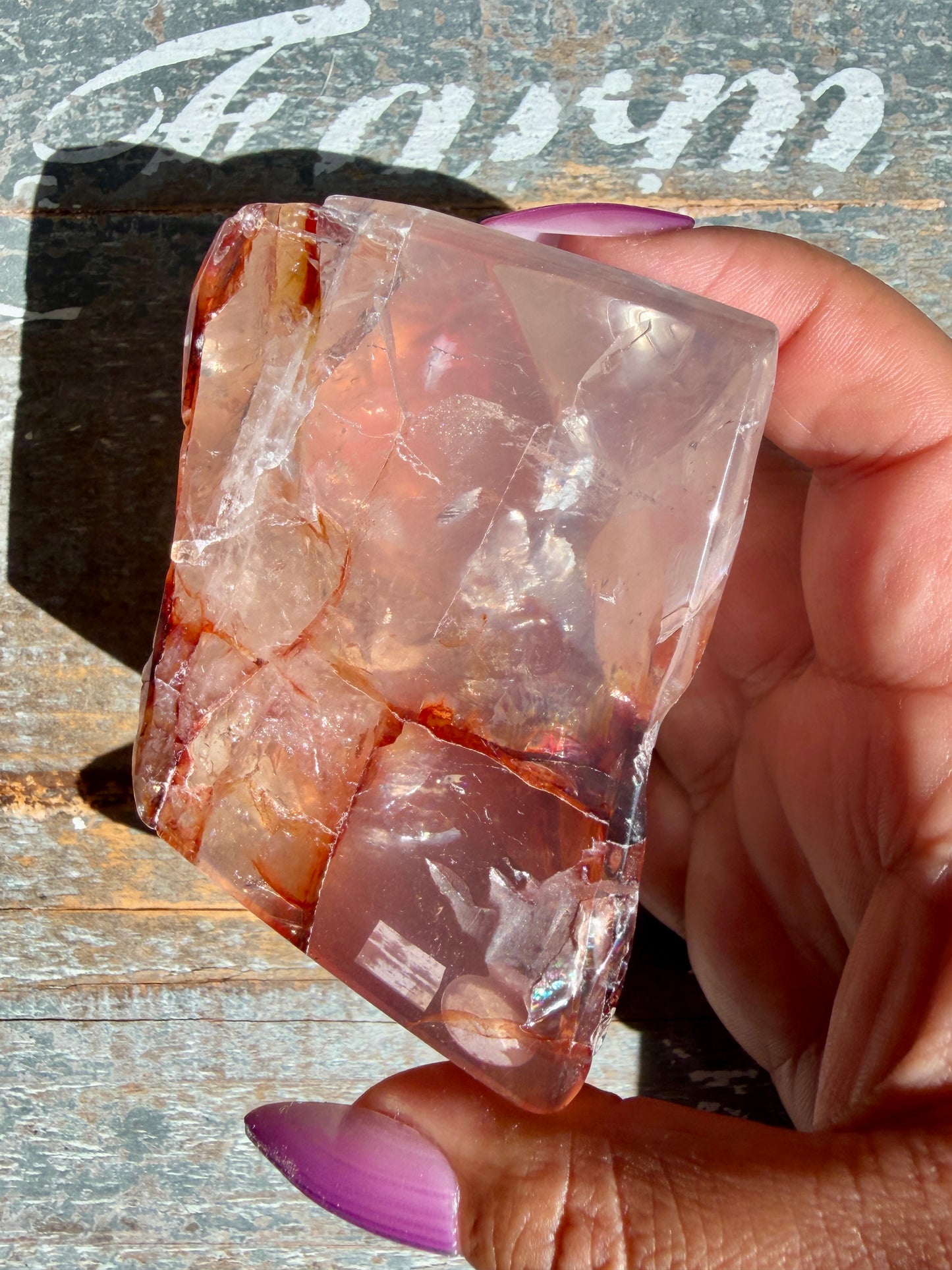 Gorgeous Fire Quartz Freeform Half Polish | Opt 4