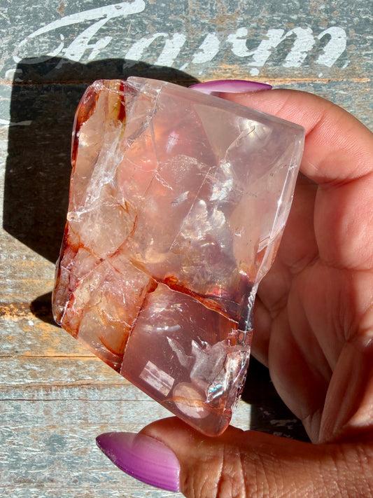 Gorgeous Fire Quartz Freeform Half Polish | Opt 4