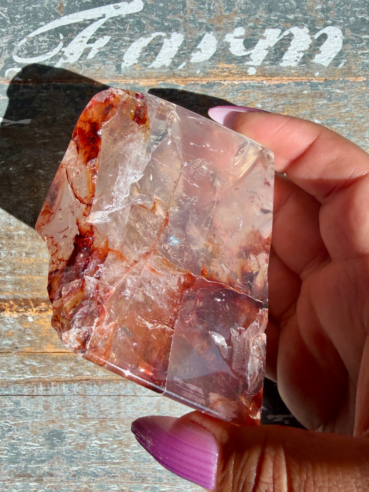 Gorgeous Fire Quartz Freeform Half Polish | Opt 4