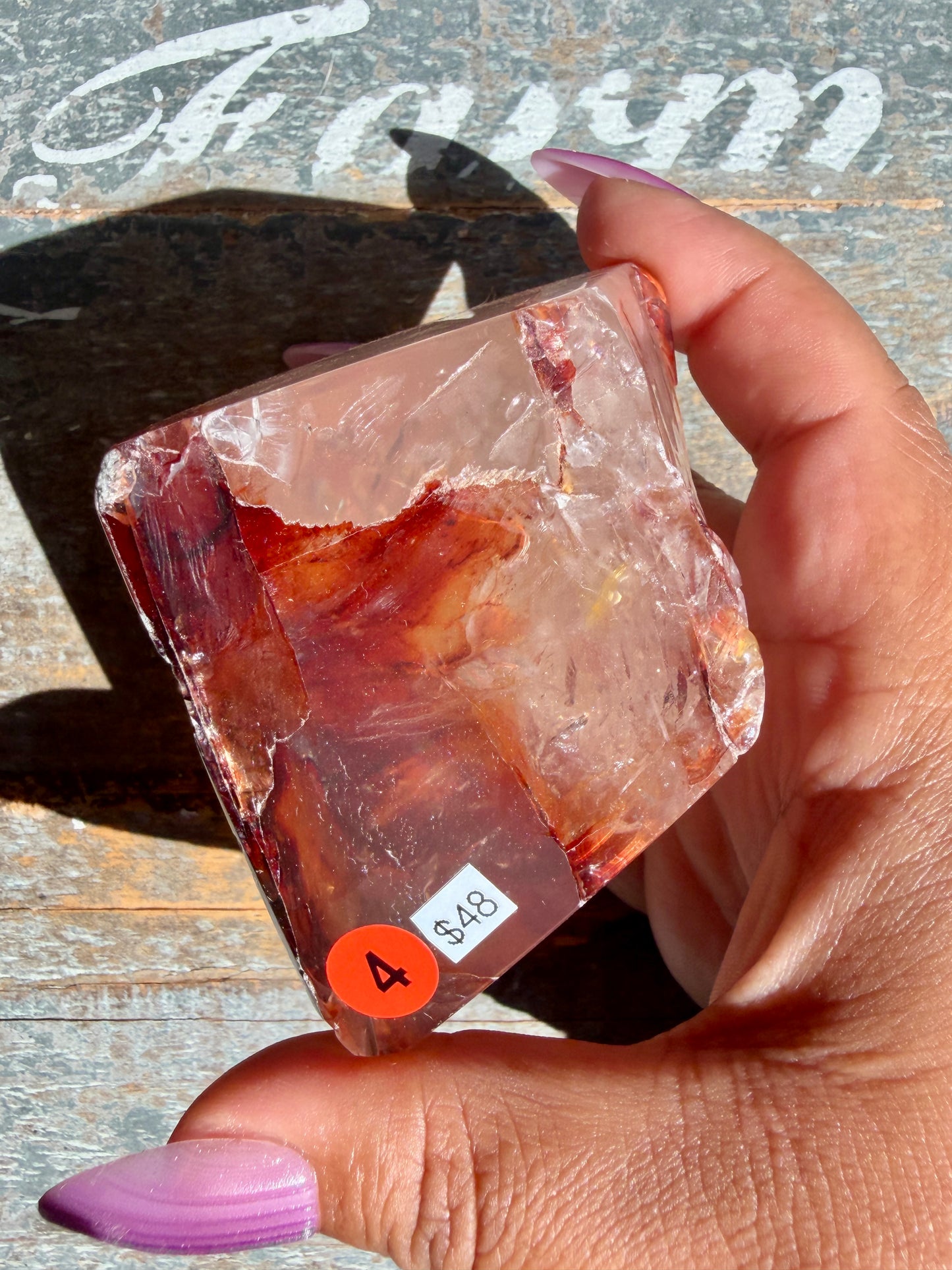 Gorgeous Fire Quartz Freeform Half Polish | Opt 4
