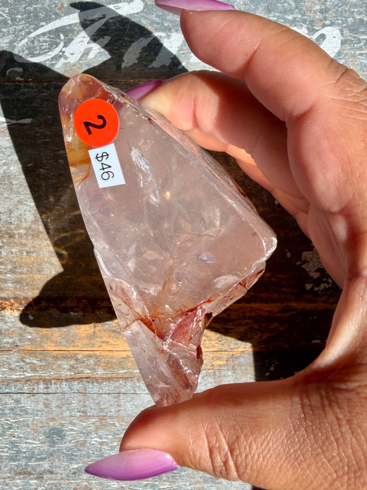 Gorgeous Fire Quartz Freeform Half Polish | Opt 2