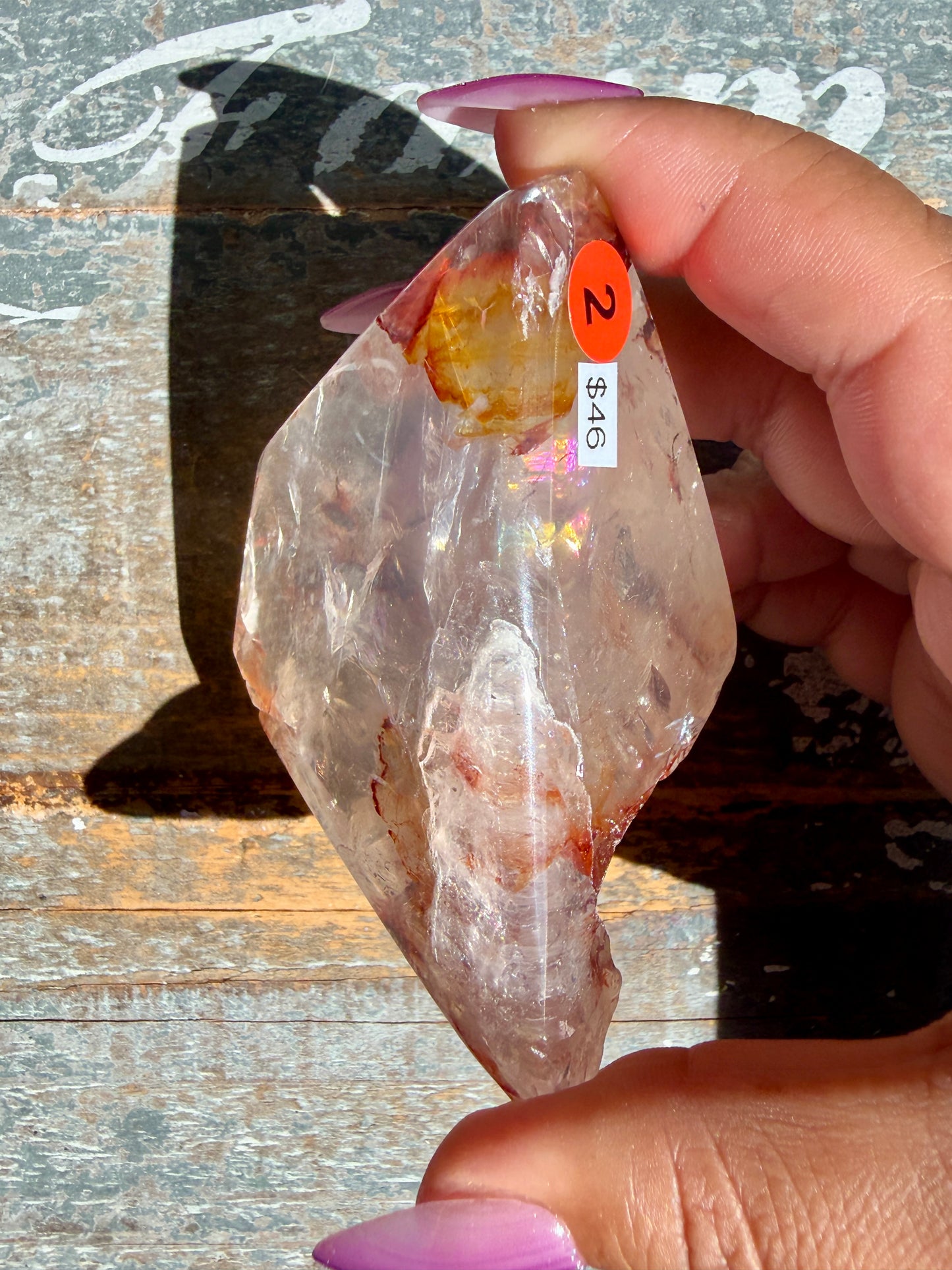 Gorgeous Fire Quartz Freeform Half Polish | Opt 2