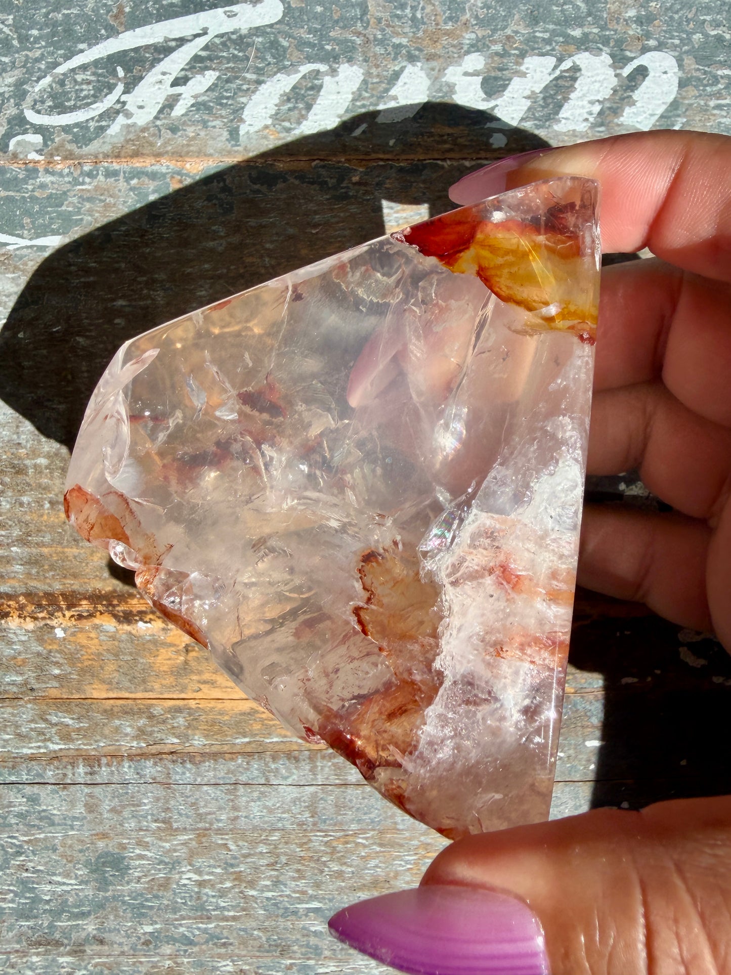 Gorgeous Fire Quartz Freeform Half Polish | Opt 2