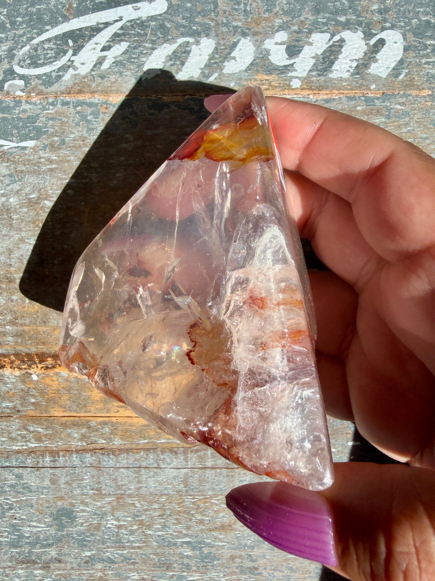 Gorgeous Fire Quartz Freeform Half Polish | Opt 2