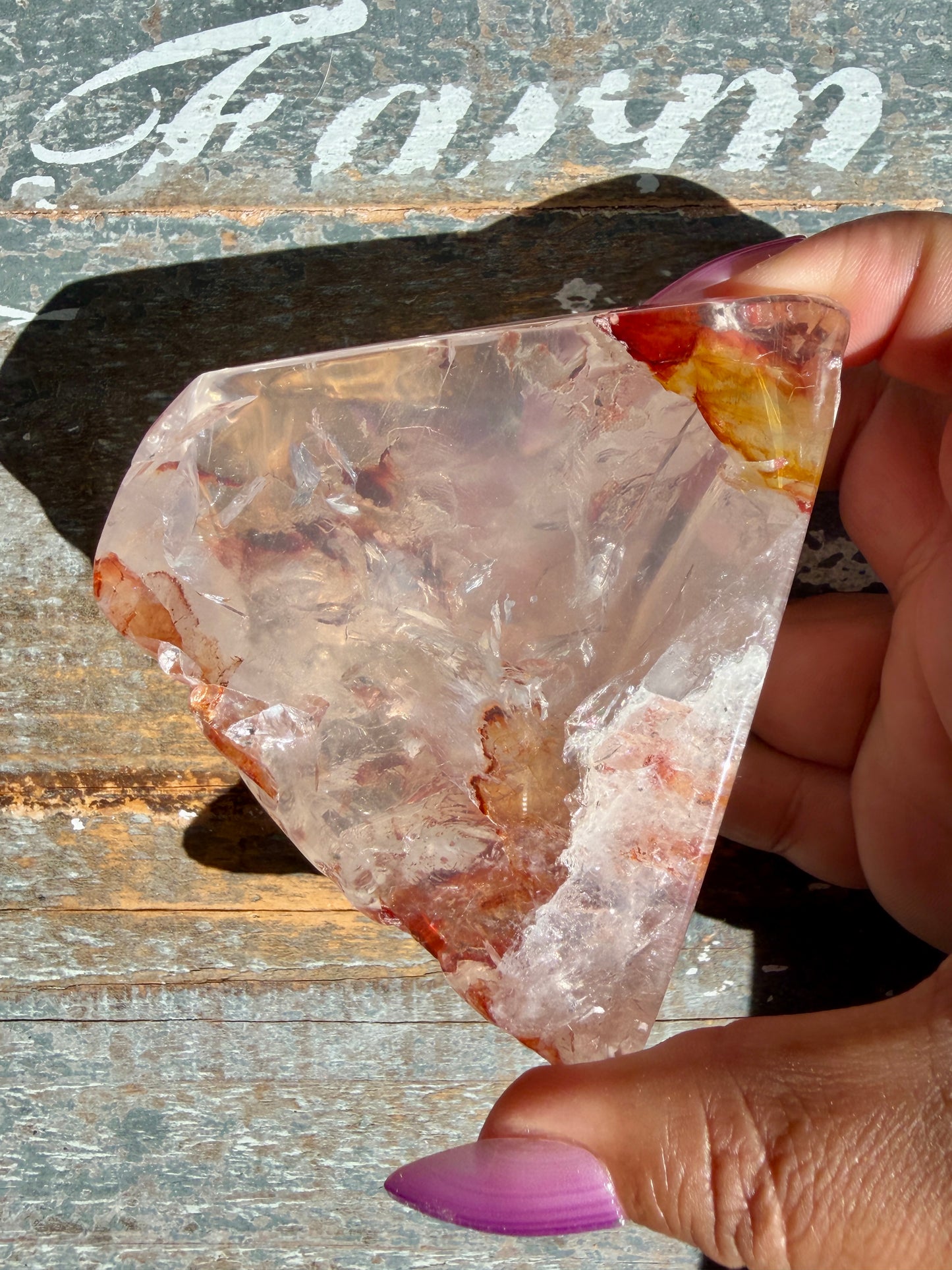 Gorgeous Fire Quartz Freeform Half Polish | Opt 2