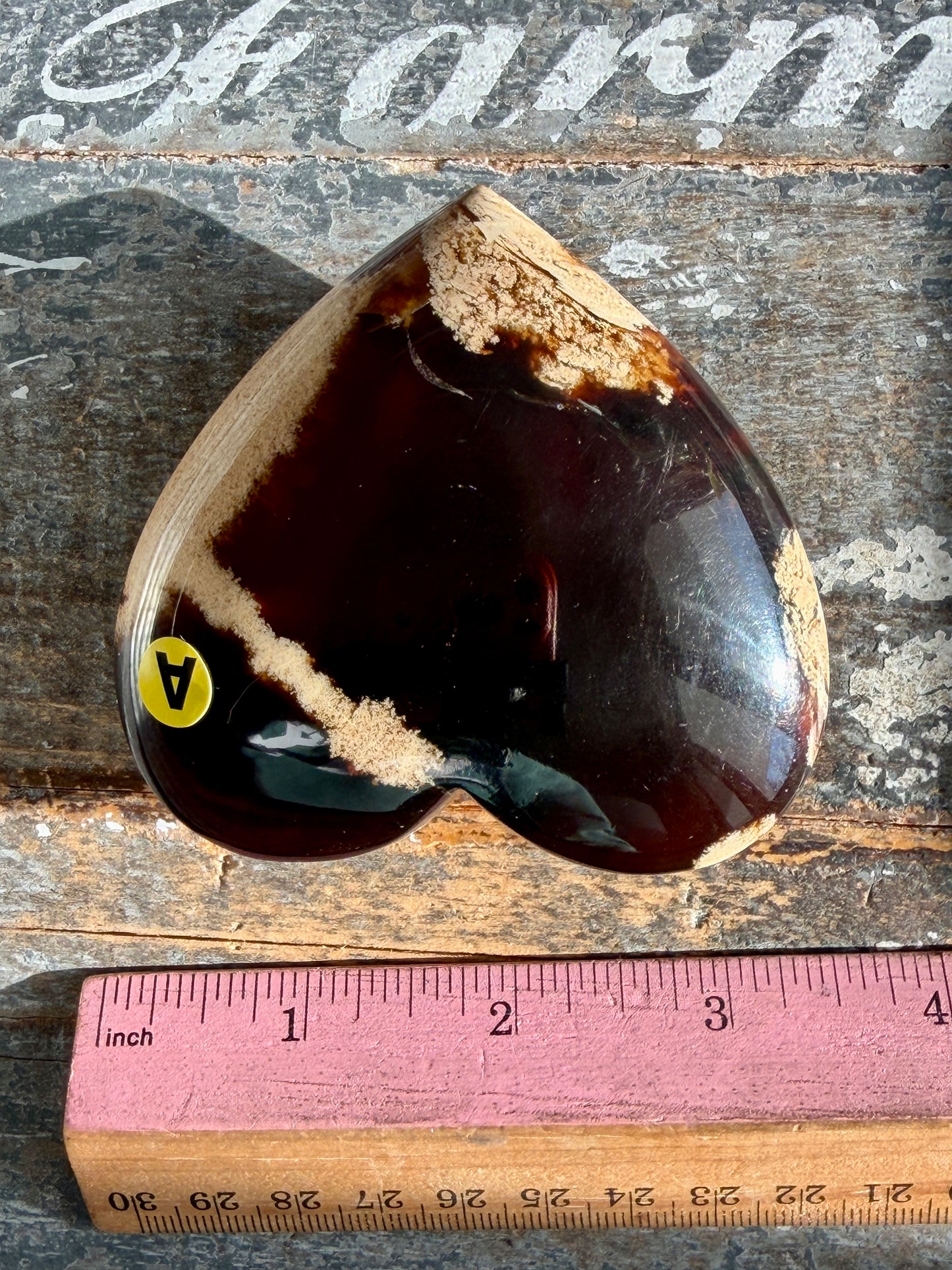 Gorgeous Blue Amber Large Heart | Opt A