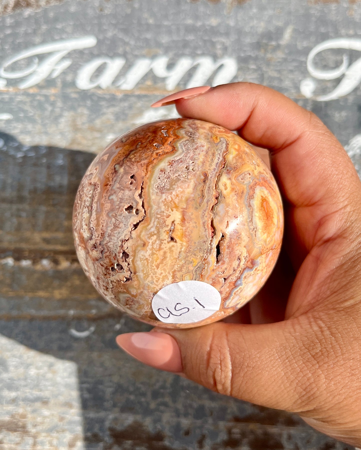 Gorgeous Pink Lace Agate Sphere from Indonesia