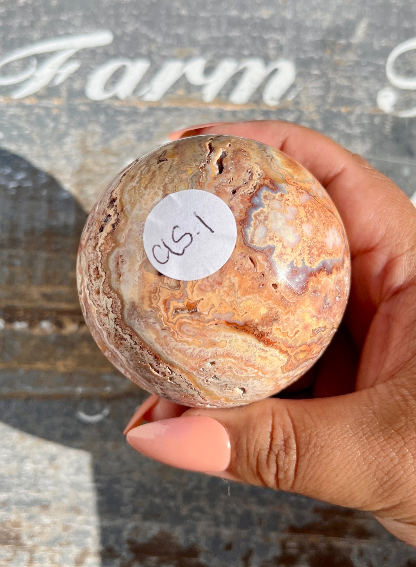 Gorgeous Pink Lace Agate Sphere from Indonesia