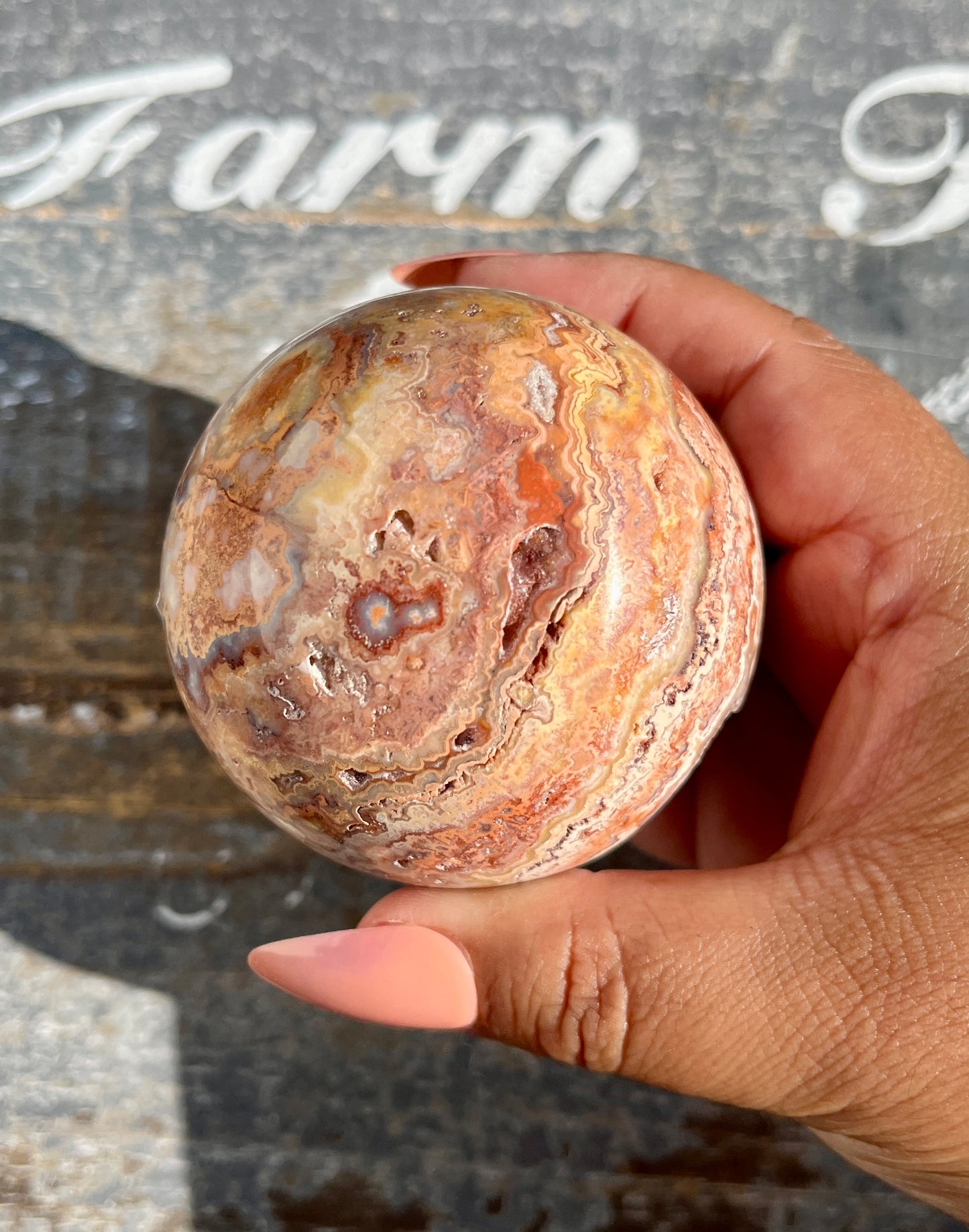 Gorgeous Pink Lace Agate Sphere from Indonesia