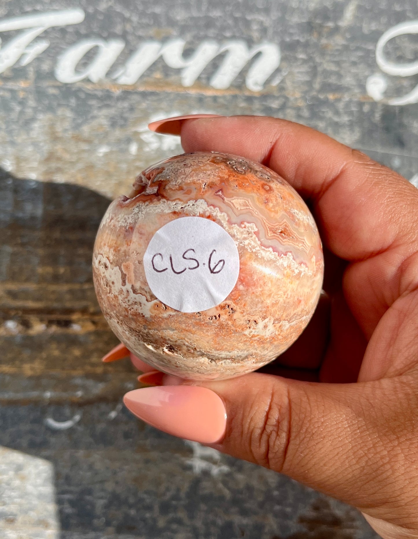 Gorgeous Pink Lace Agate Sphere from Indonesia