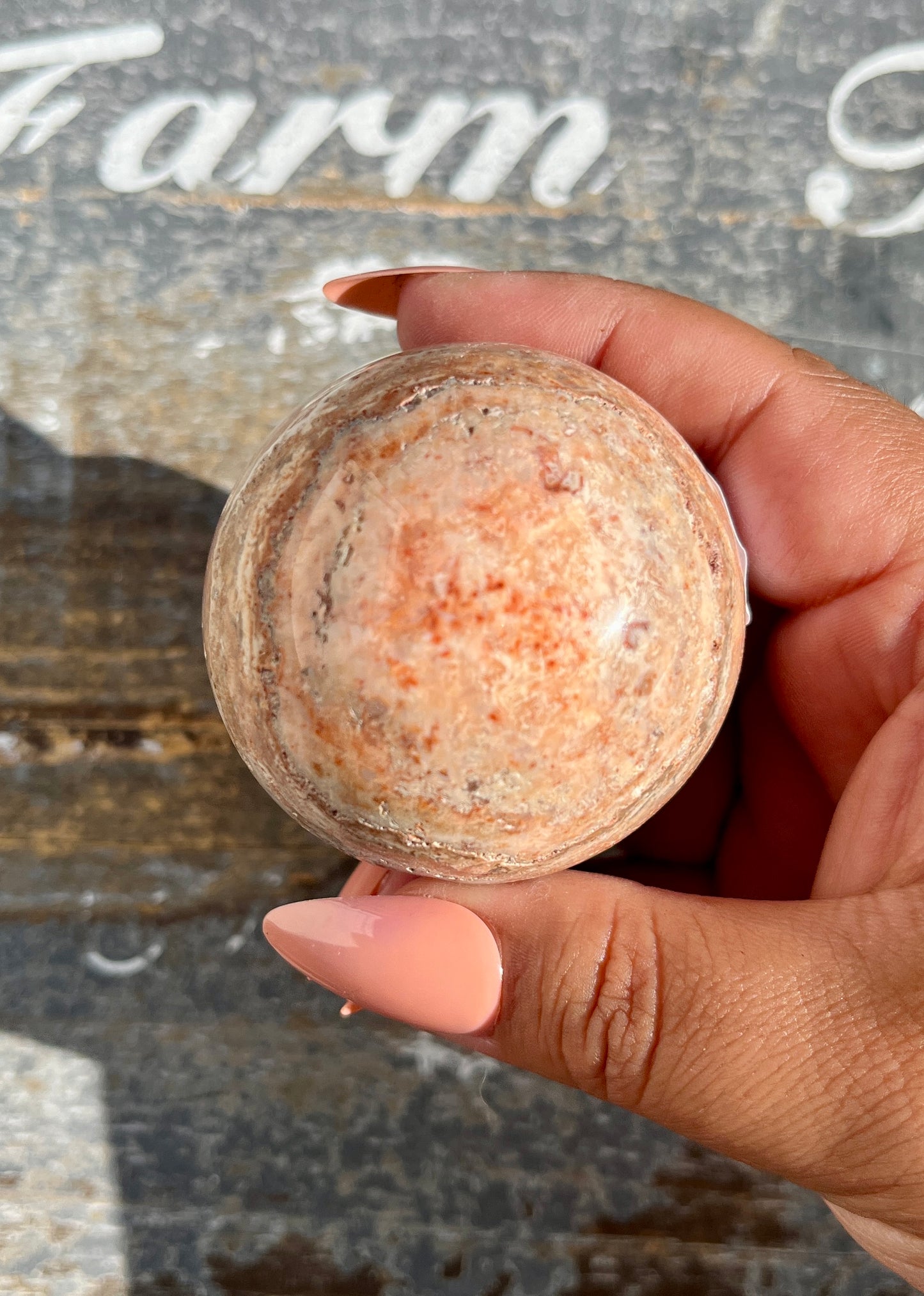 Gorgeous Pink Lace Agate Sphere from Indonesia