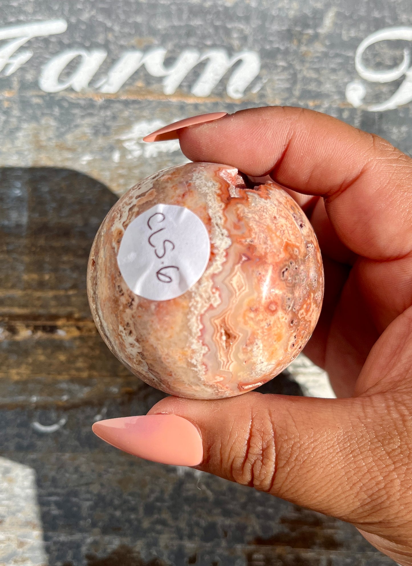 Gorgeous Pink Lace Agate Sphere from Indonesia