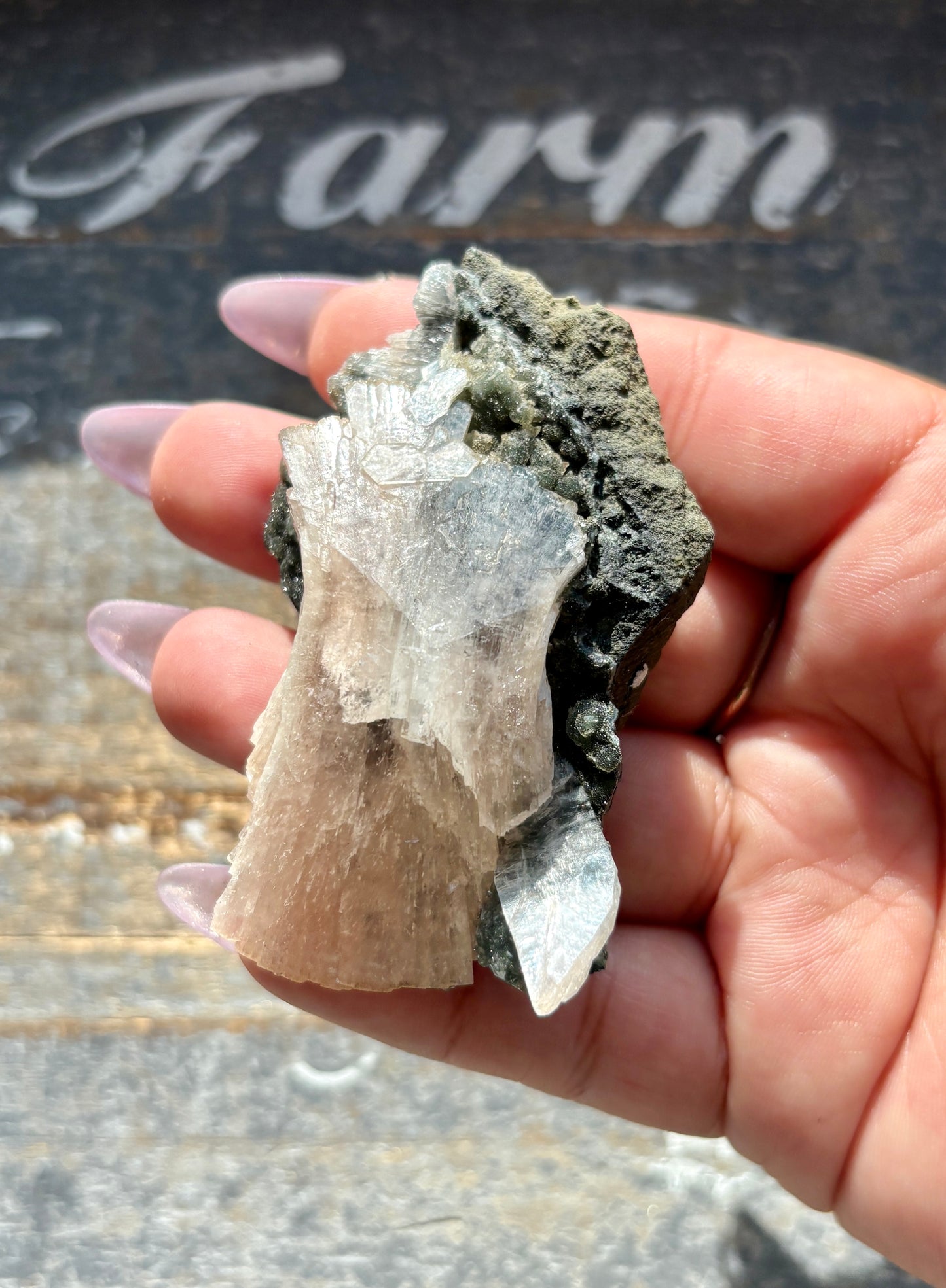 Gorgeous Black Chalcedony with Peach Stilbite Specimen from Jalgaon, India