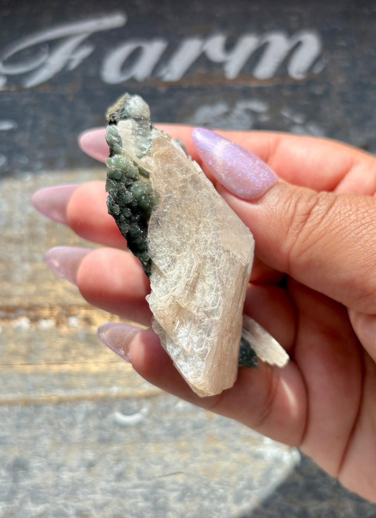 Gorgeous Black Chalcedony with Peach Stilbite Specimen from Jalgaon, India