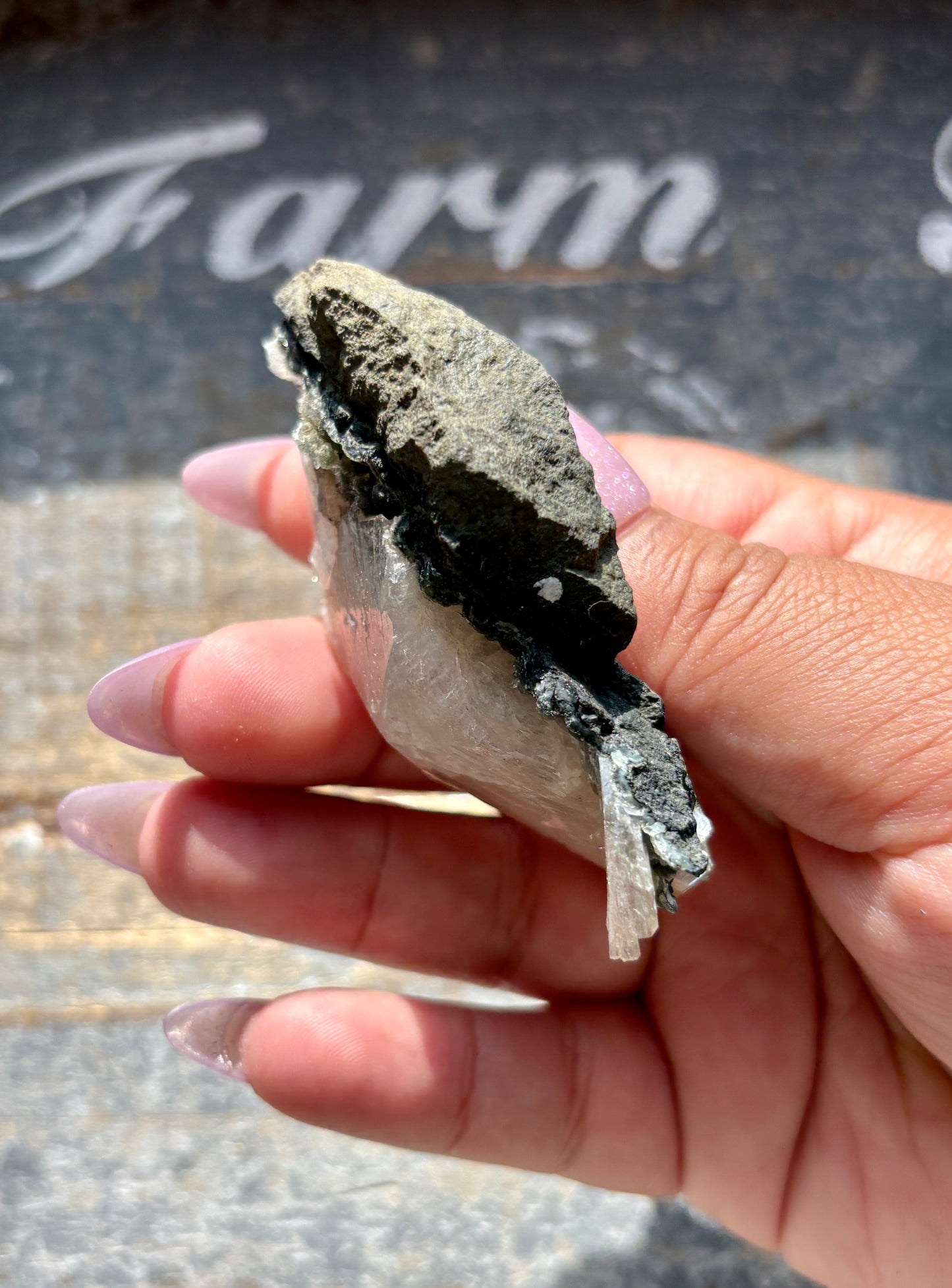 Gorgeous Black Chalcedony with Peach Stilbite Specimen from Jalgaon, India