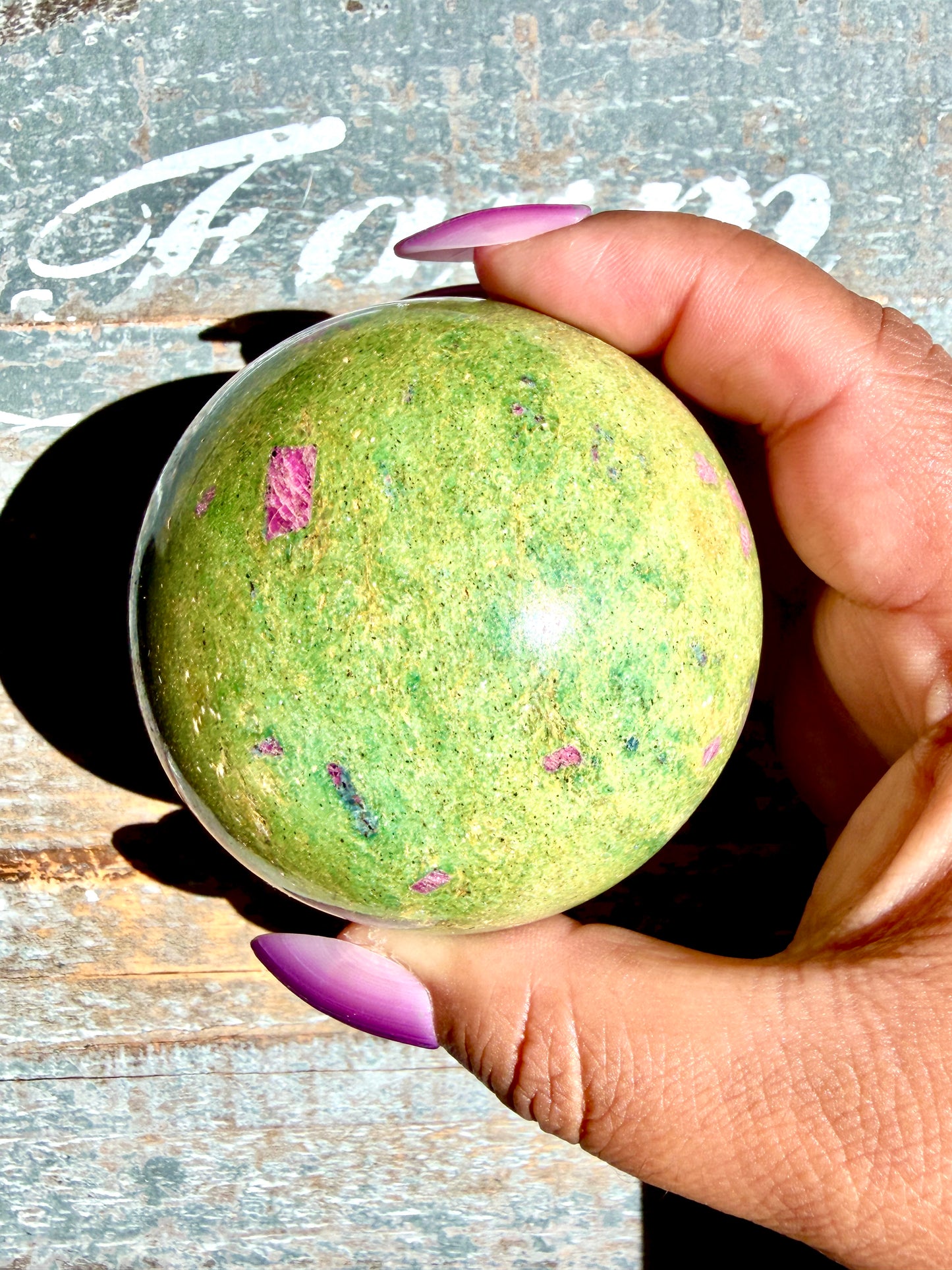 Gorgeous Ruby in Fuchsite Sphere | India | Opt 77