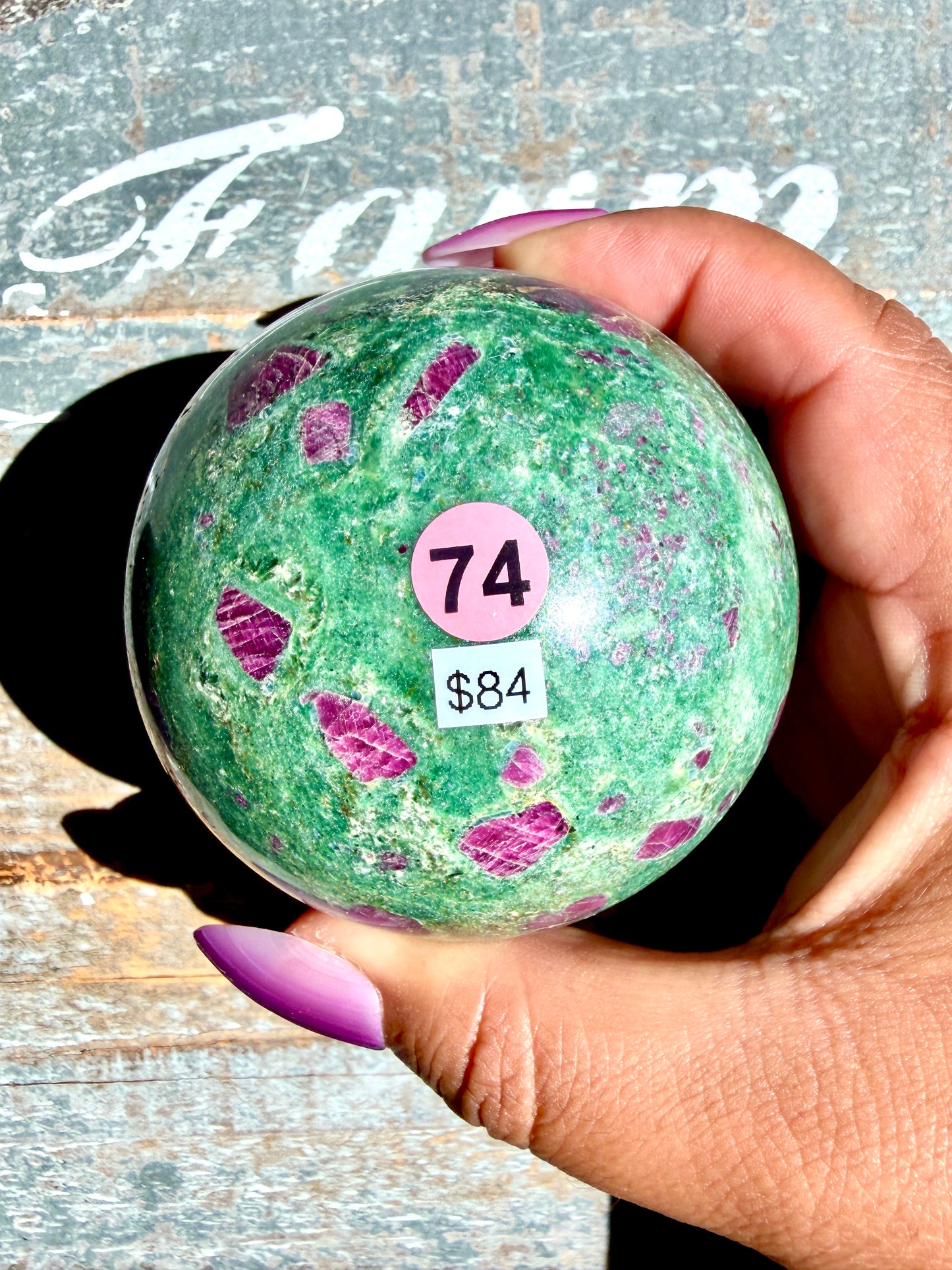Gorgeous Ruby in Fuchsite Sphere | India | Opt 74