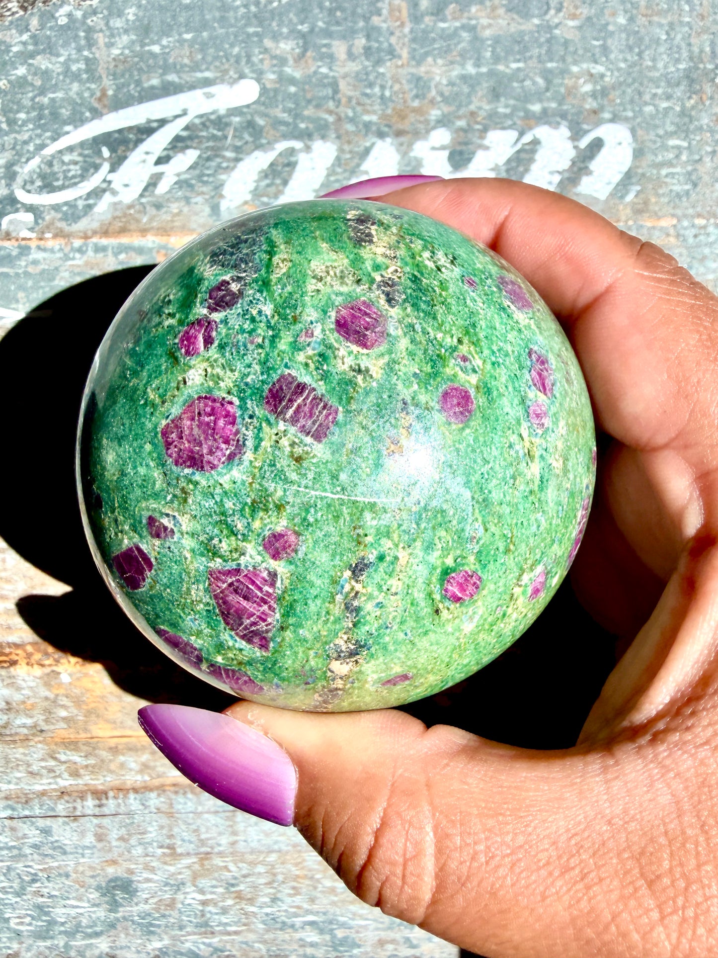 Gorgeous Ruby in Fuchsite Sphere | India | Opt 74