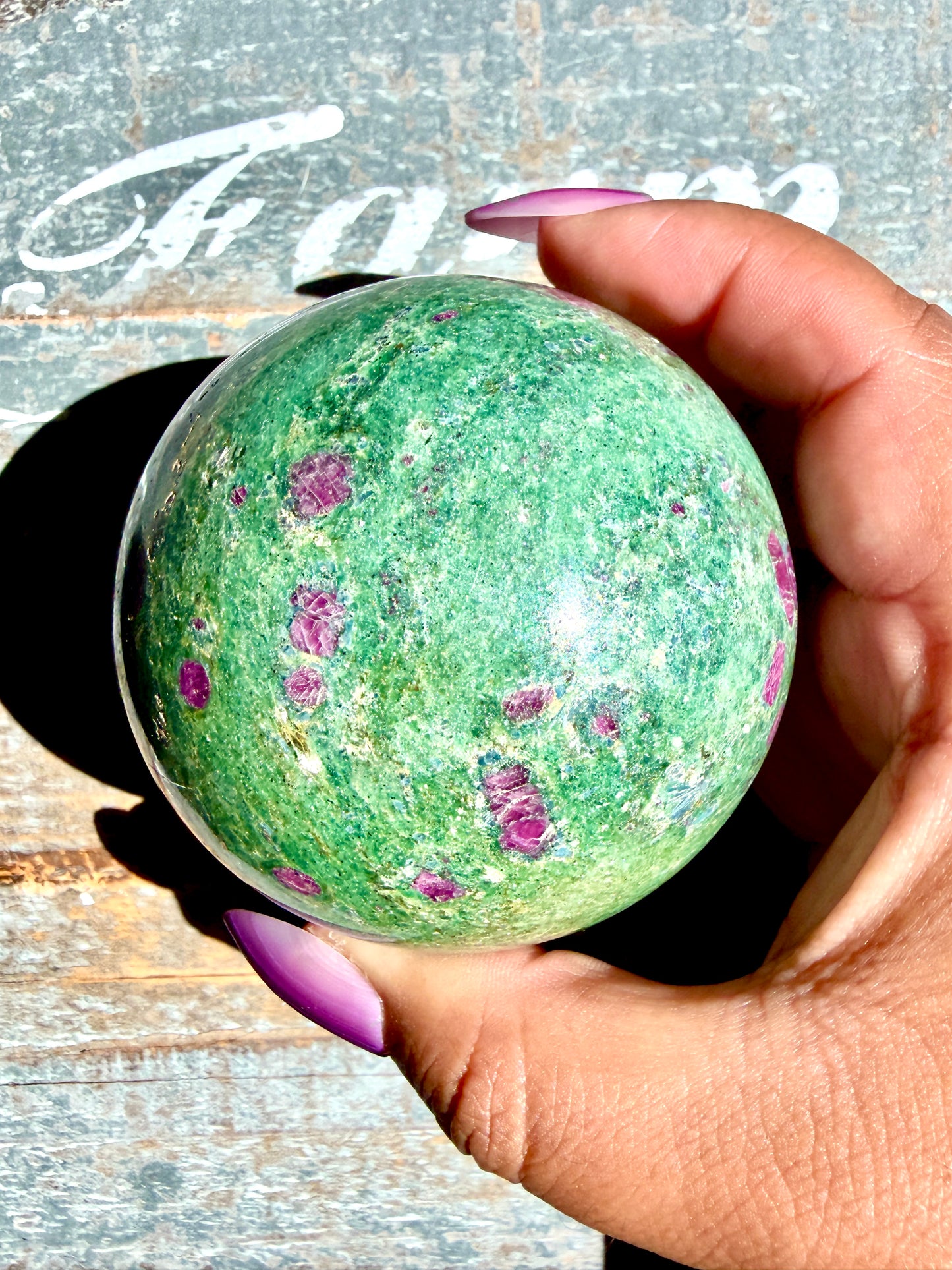 Gorgeous Ruby in Fuchsite Sphere | India | Opt 74