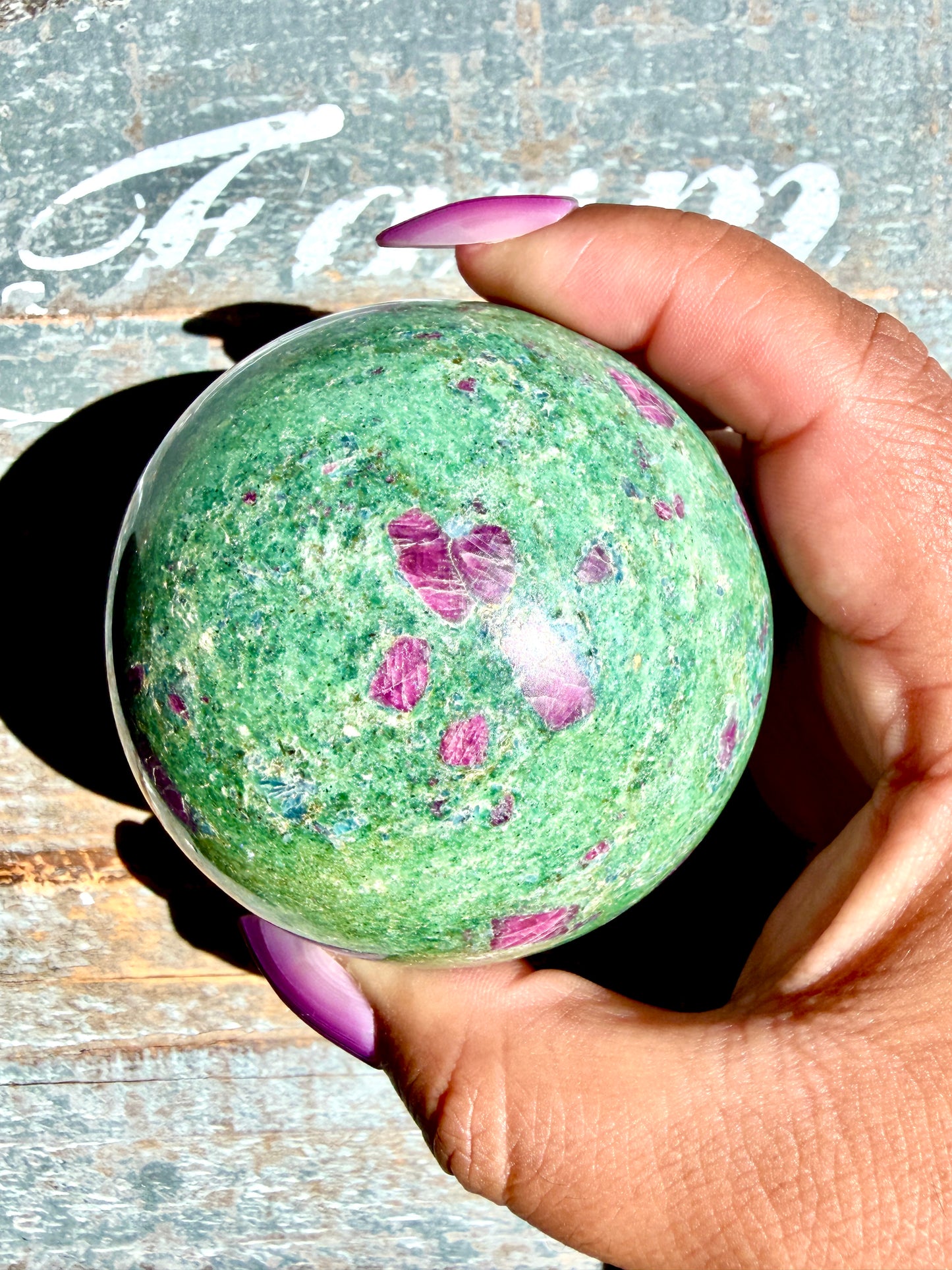 Gorgeous Ruby in Fuchsite Sphere | India | Opt 74