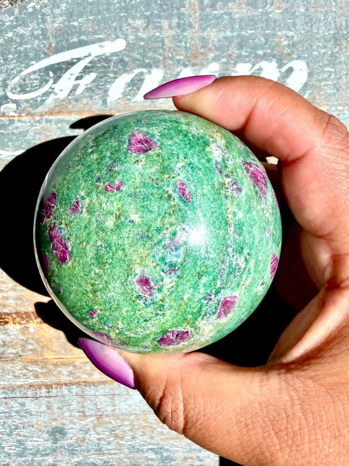 Gorgeous Ruby in Fuchsite Sphere | India | Opt 74