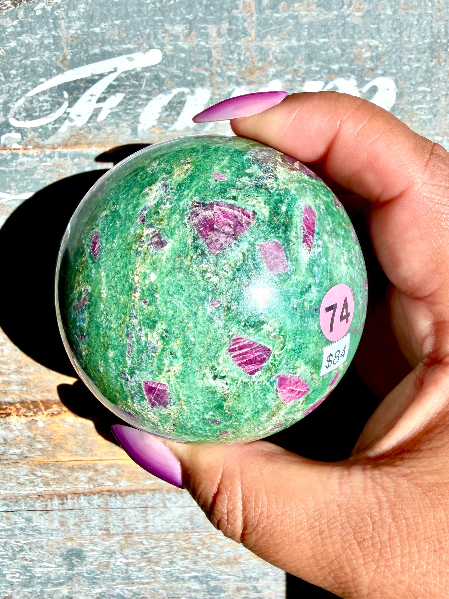 Gorgeous Ruby in Fuchsite Sphere | India | Opt 74
