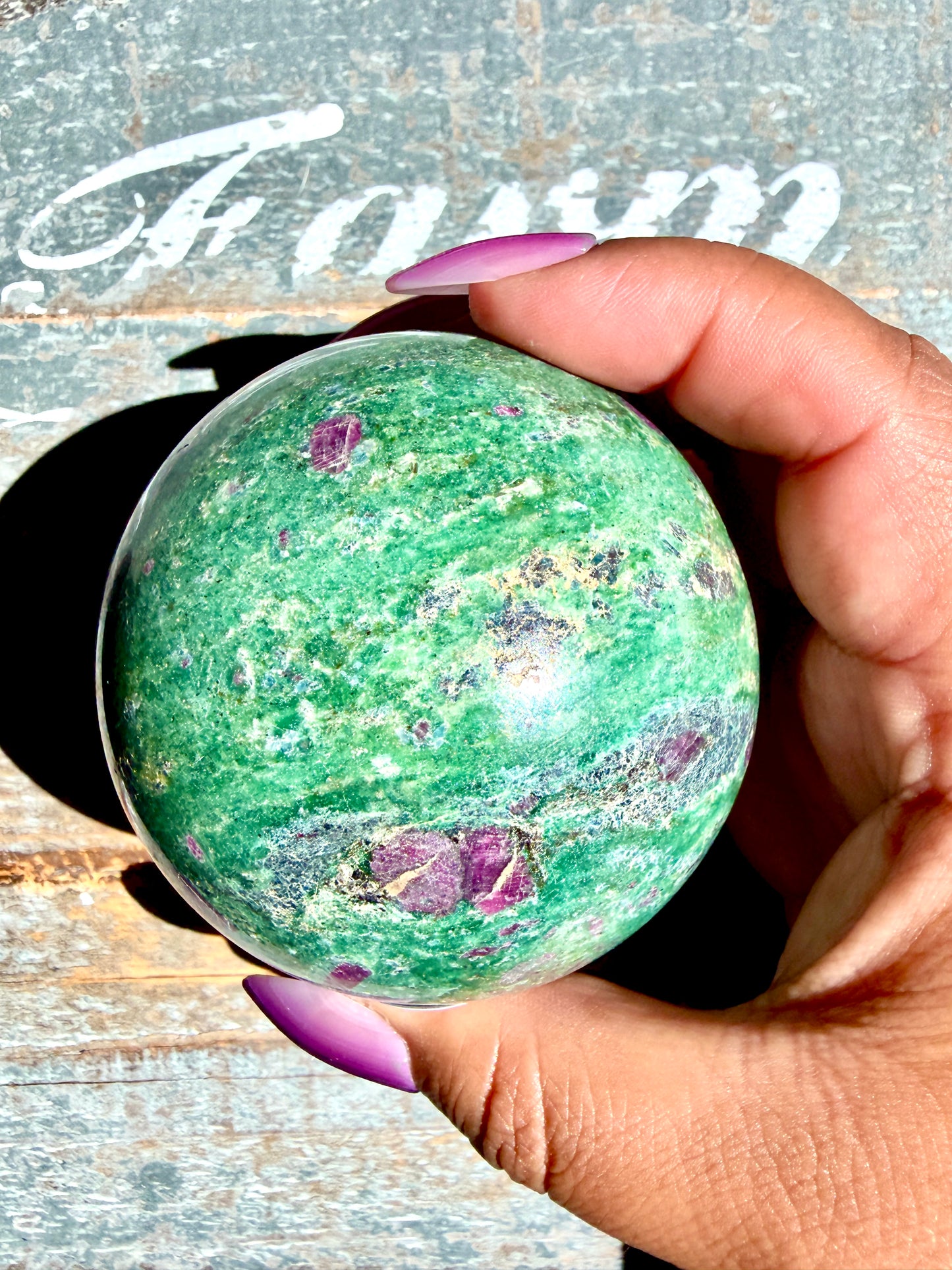 Gorgeous Ruby in Fuchsite Sphere | India | Opt 74
