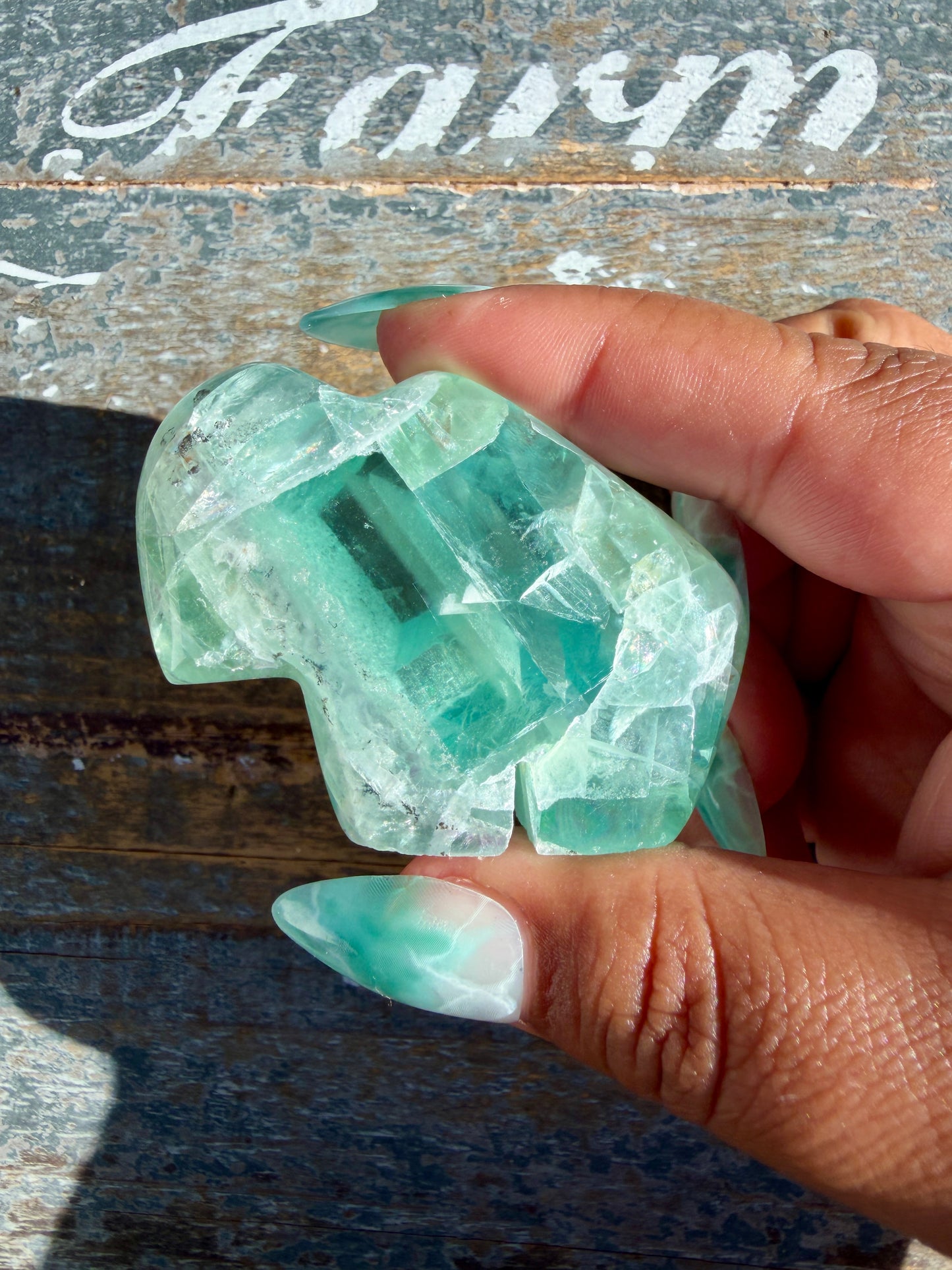 Gorgeous Durango Fluorite Buffalo Carving | Mexico | Opt 48