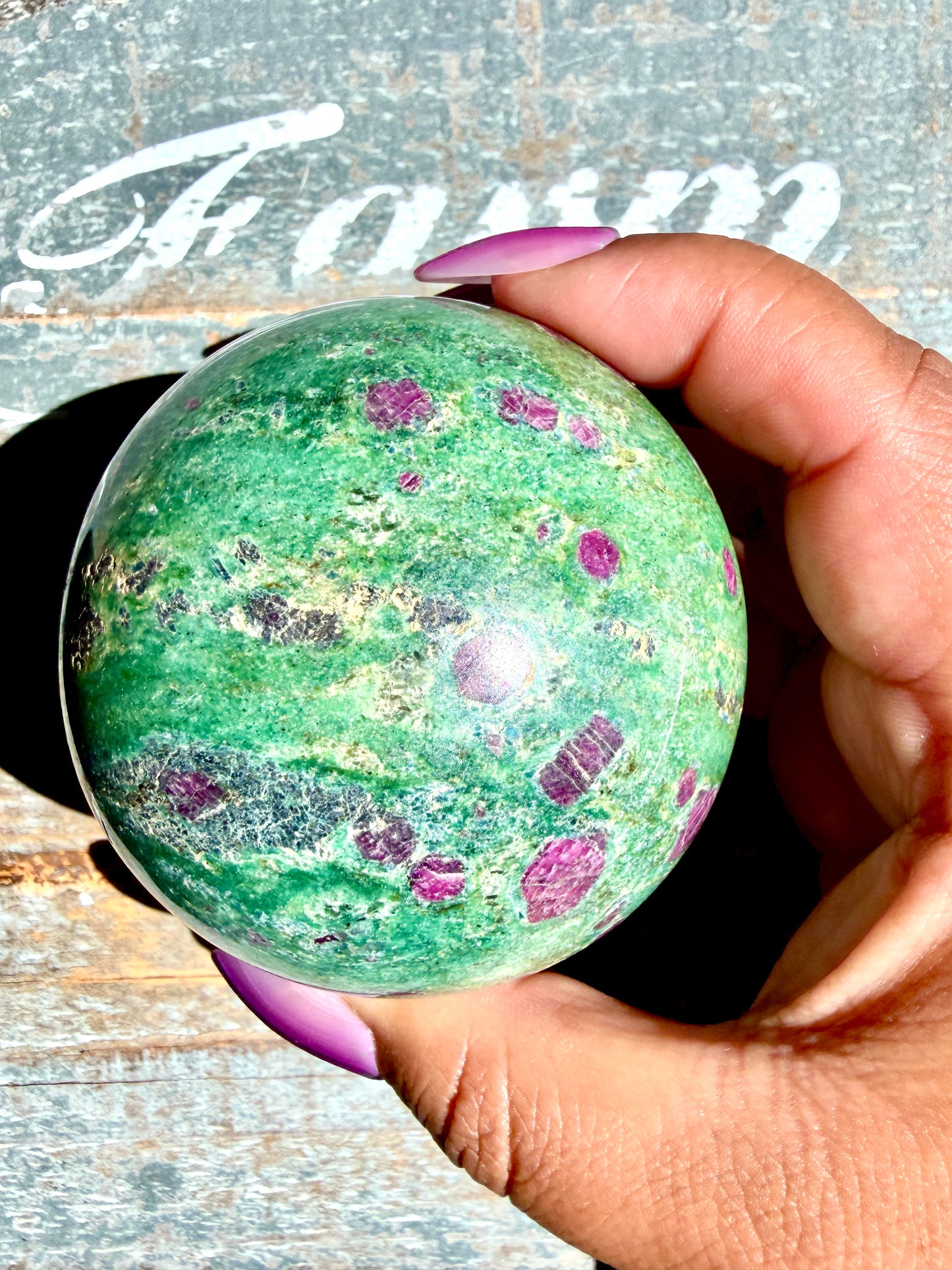 Gorgeous Ruby in Fuchsite Sphere | India | Opt 74