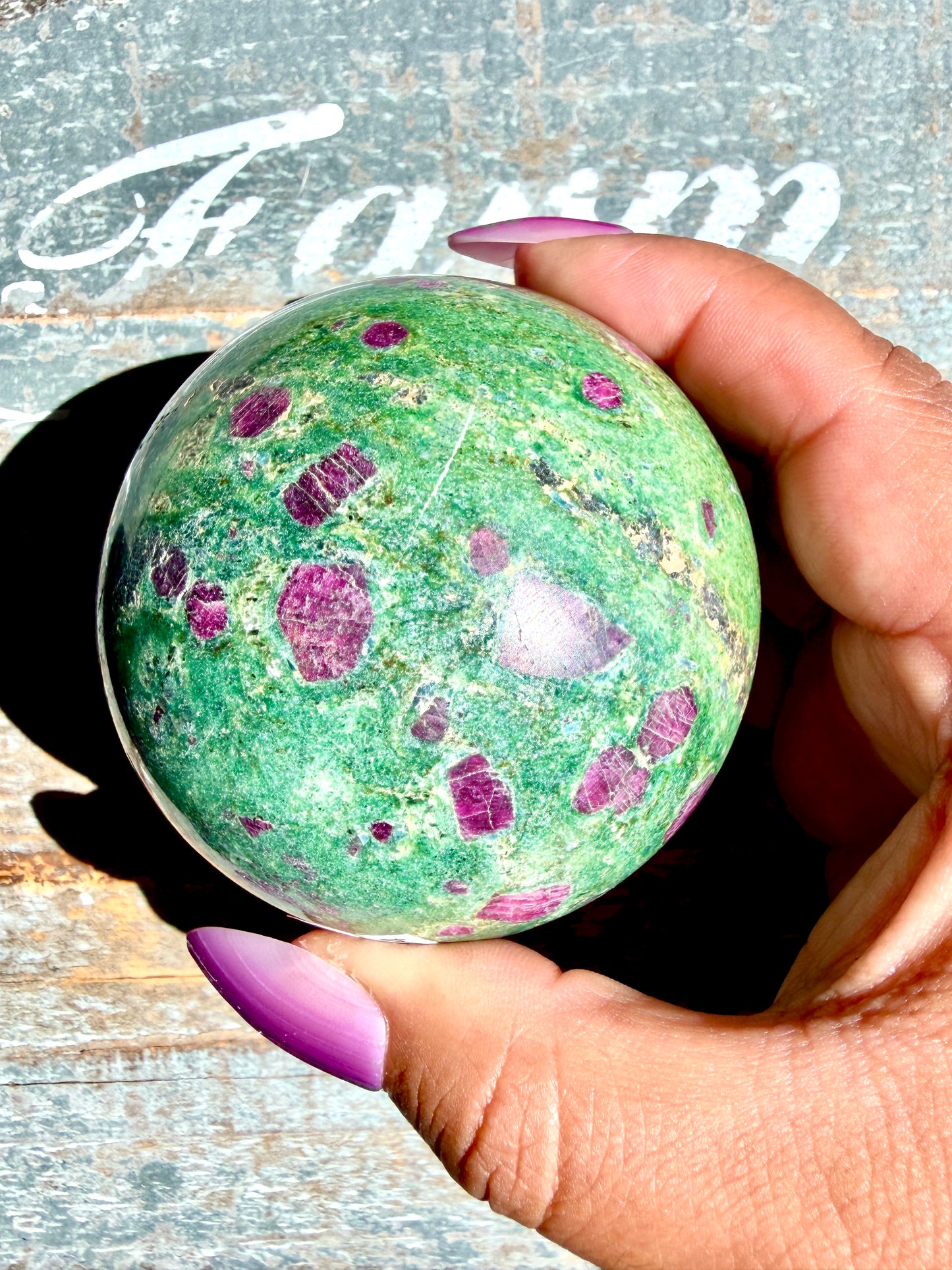 Gorgeous Ruby in Fuchsite Sphere | India | Opt 74