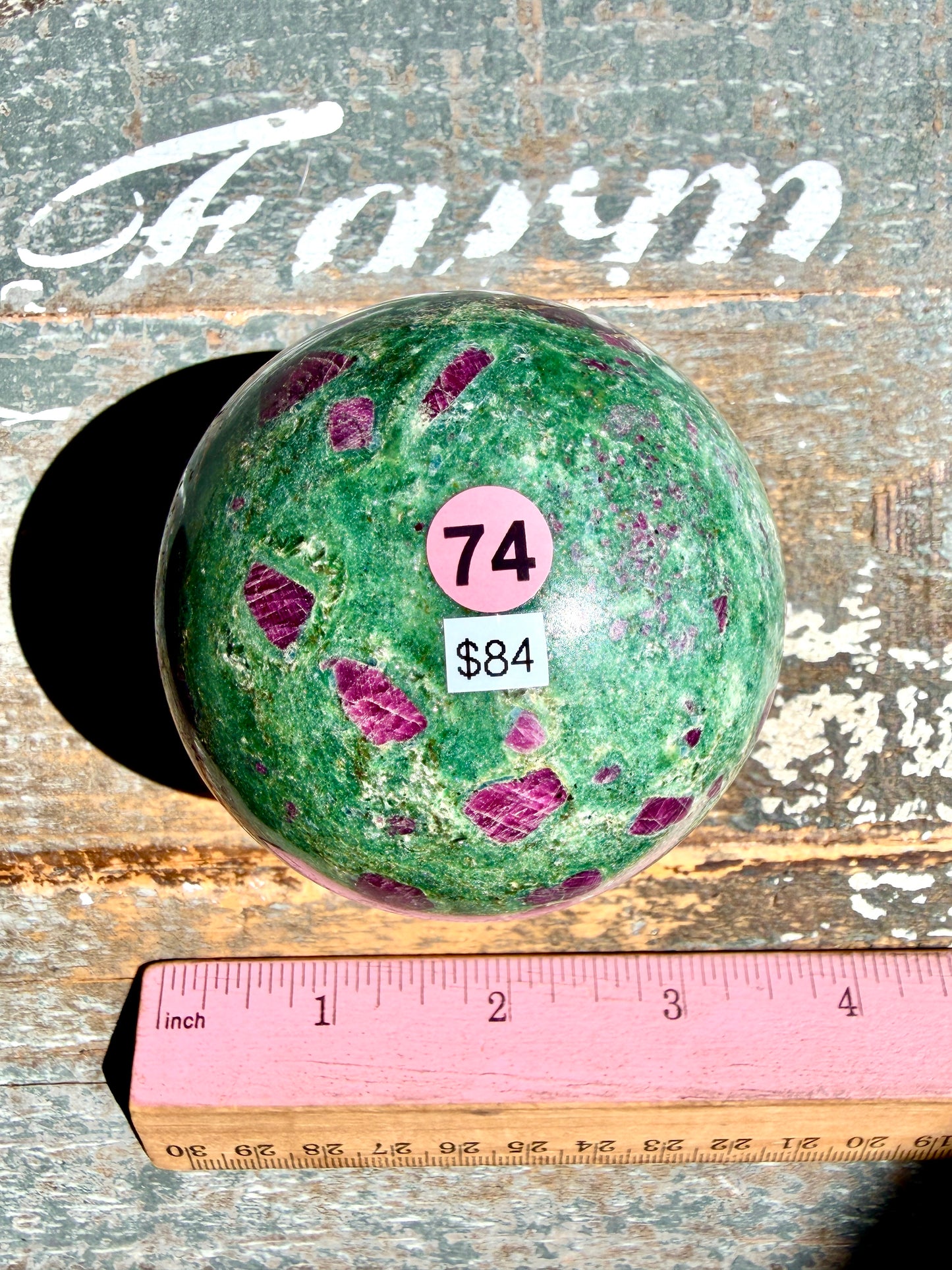 Gorgeous Ruby in Fuchsite Sphere | India | Opt 74