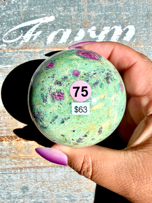 Gorgeous Ruby in Fuchsite Sphere | India | Opt 75