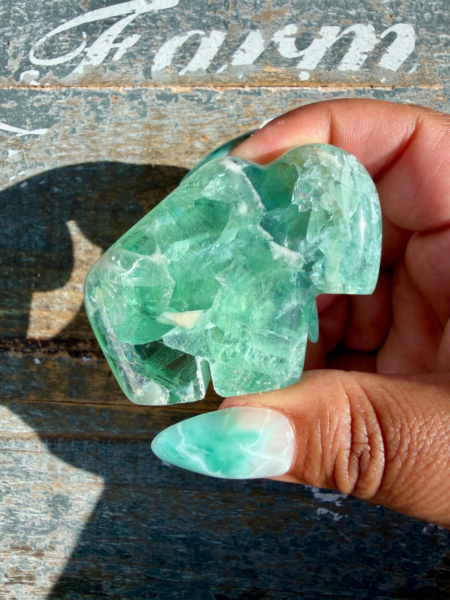 Gorgeous Durango Fluorite Buffalo Carving | Mexico | Opt 49