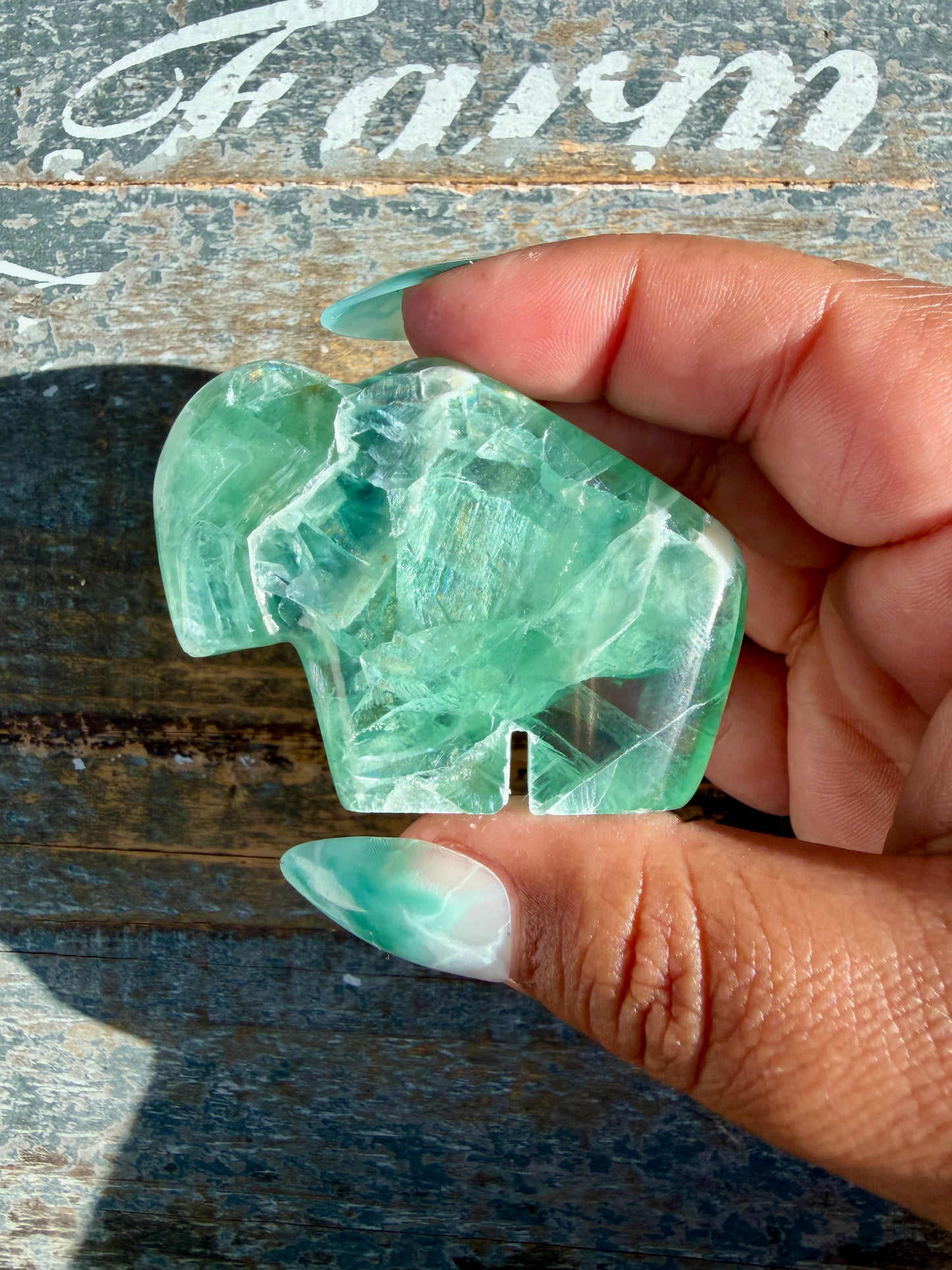 Gorgeous Durango Fluorite Buffalo Carving | Mexico | Opt 49