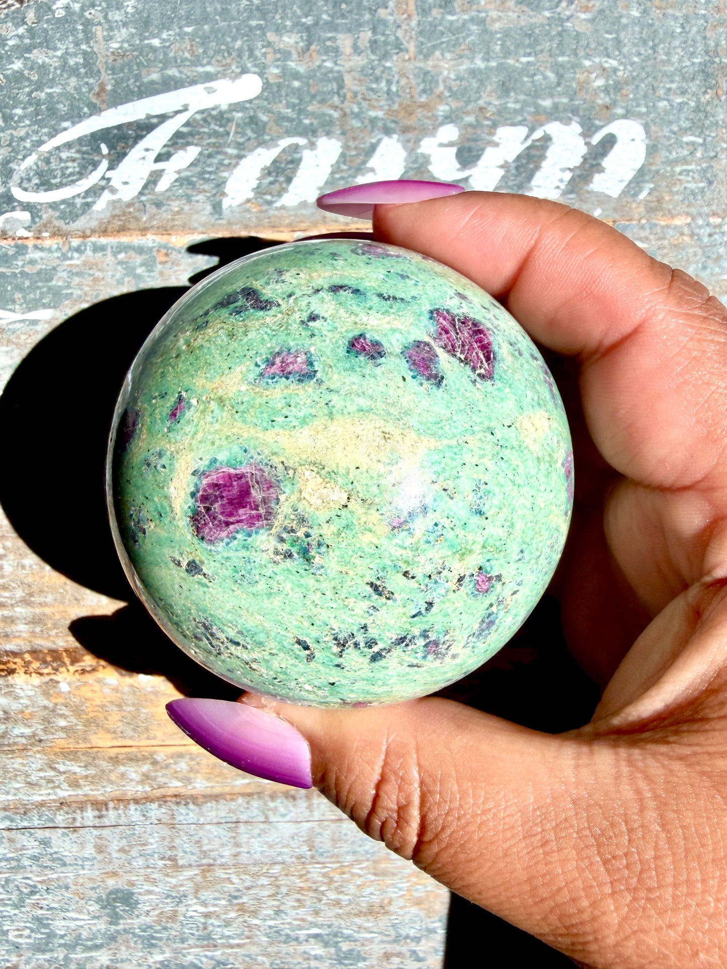 Gorgeous Ruby in Fuchsite Sphere | India | Opt 75
