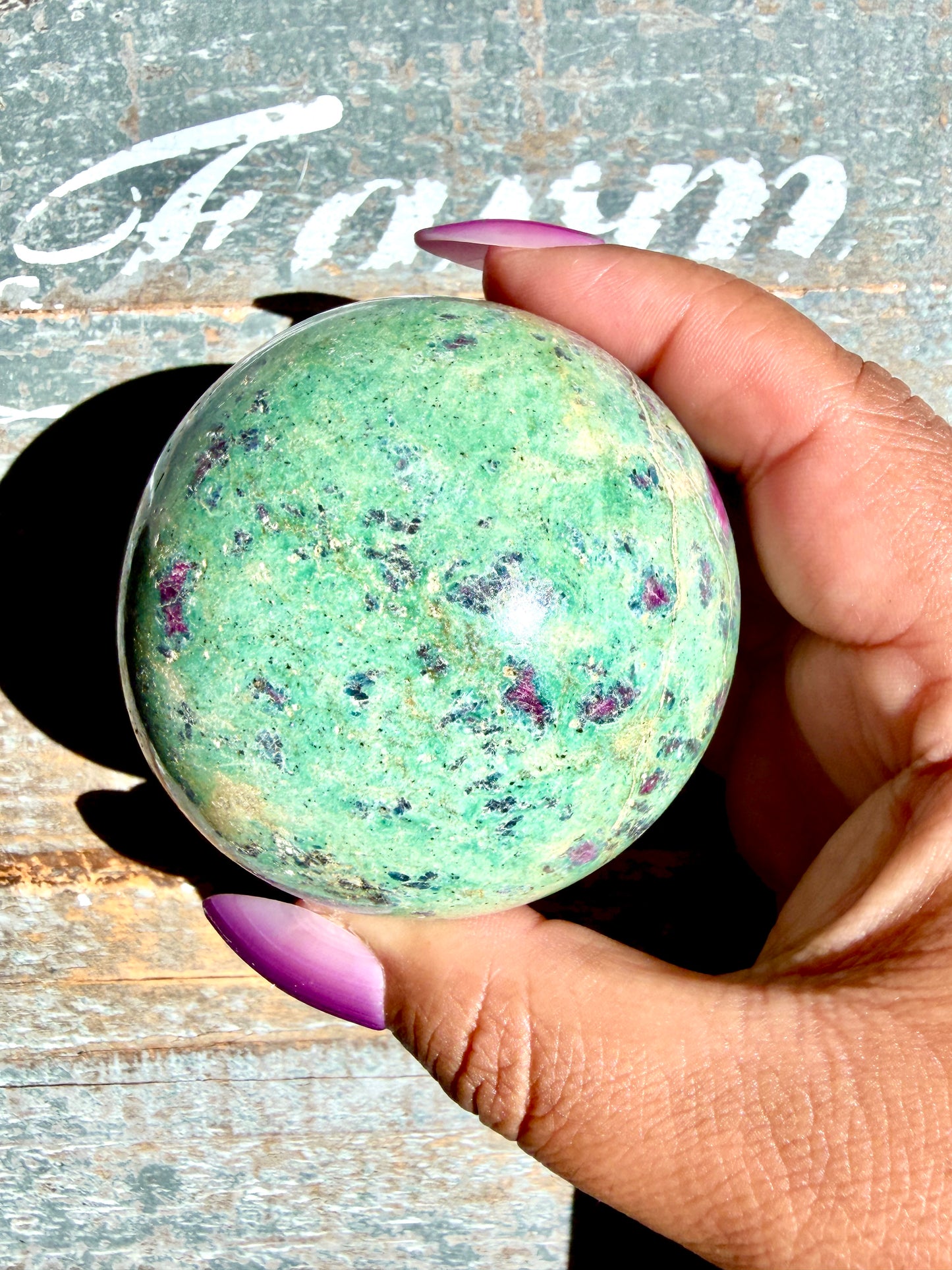 Gorgeous Ruby in Fuchsite Sphere | India | Opt 75