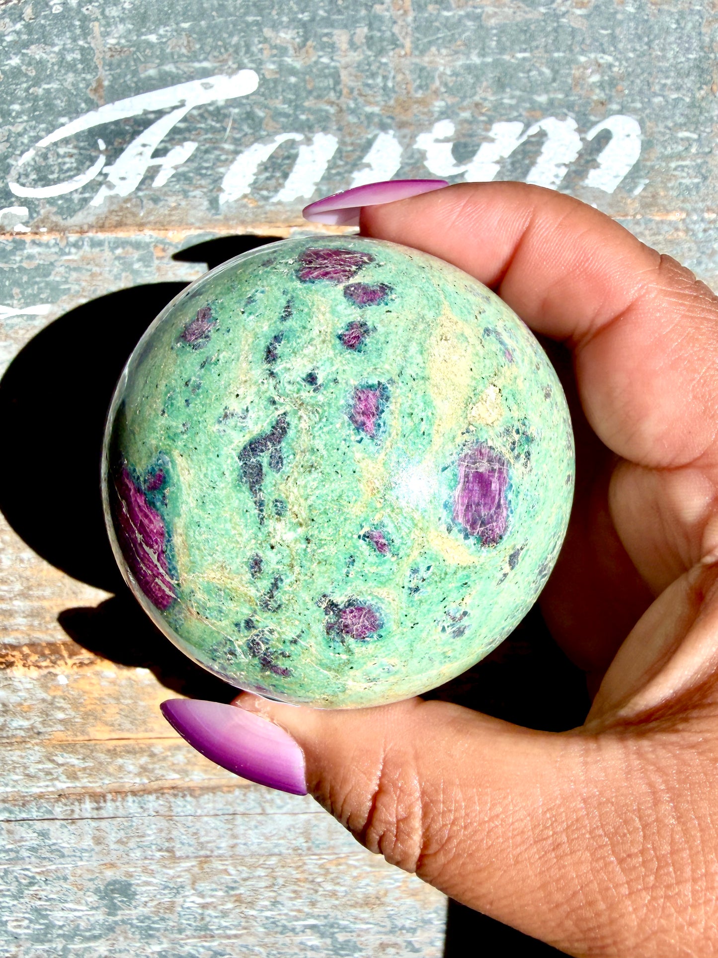 Gorgeous Ruby in Fuchsite Sphere | India | Opt 75