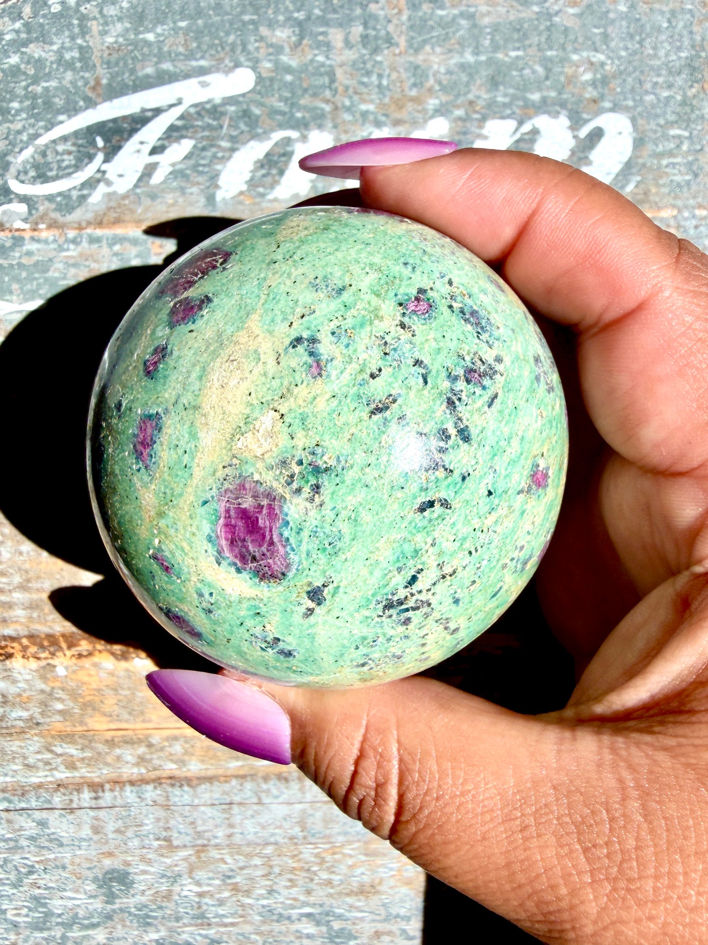Gorgeous Ruby in Fuchsite Sphere | India | Opt 75