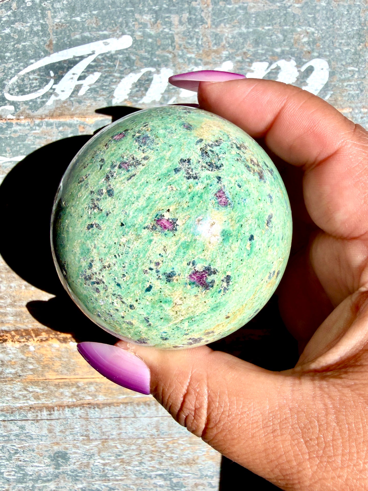 Gorgeous Ruby in Fuchsite Sphere | India | Opt 75