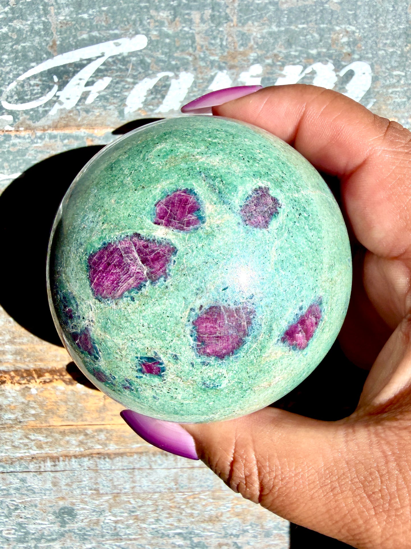 Gorgeous Ruby in Fuchsite Sphere | India | Opt 68