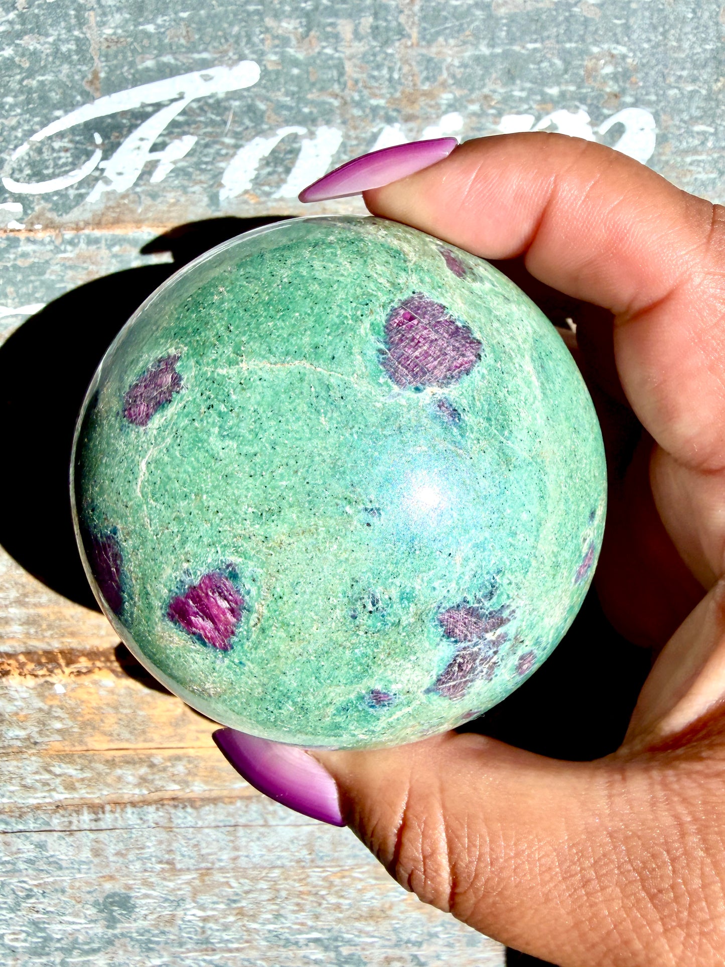 Gorgeous Ruby in Fuchsite Sphere | India | Opt 68